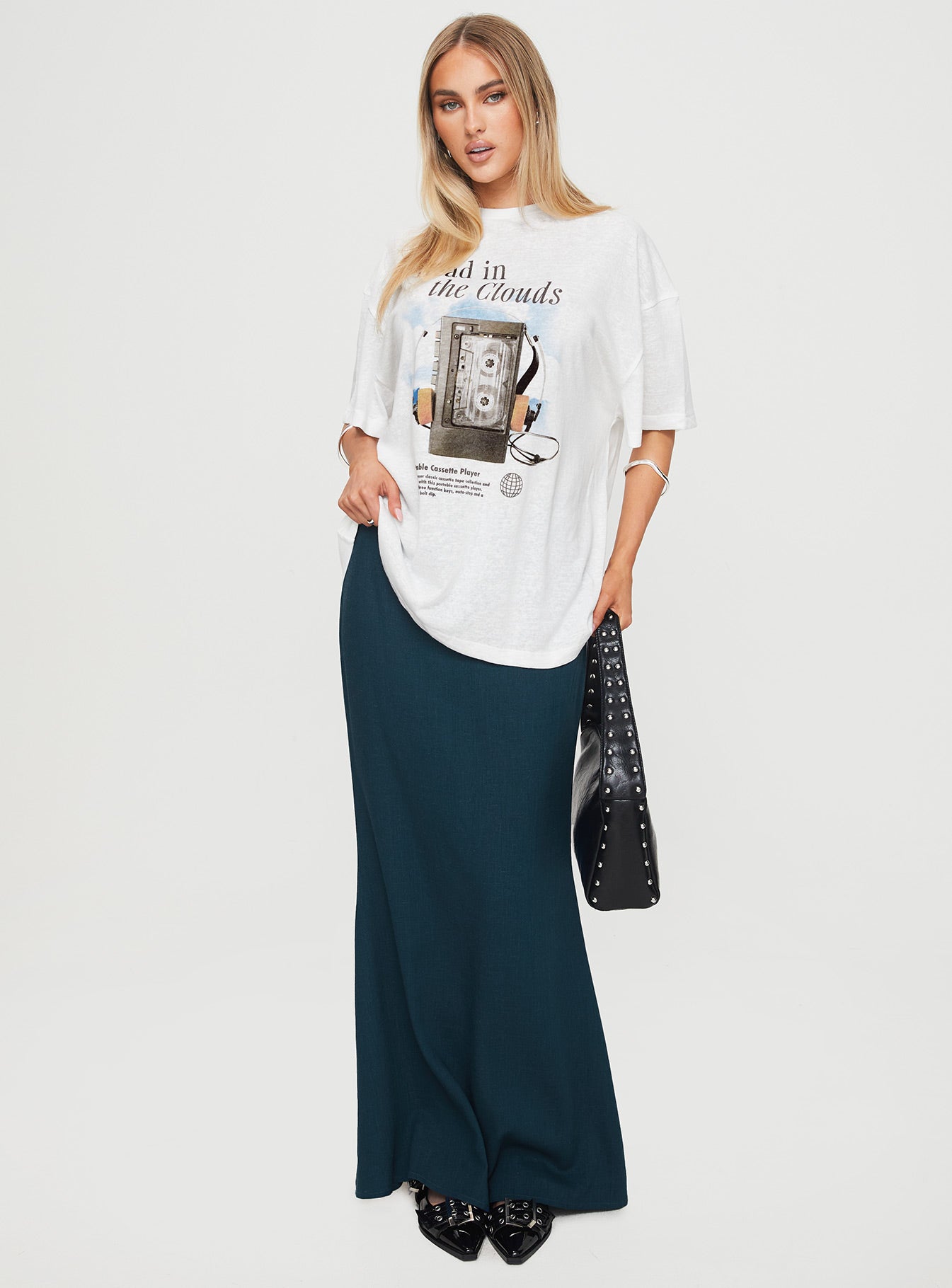 Cloud Cassette Oversized Tee White、mySite、solidvoid