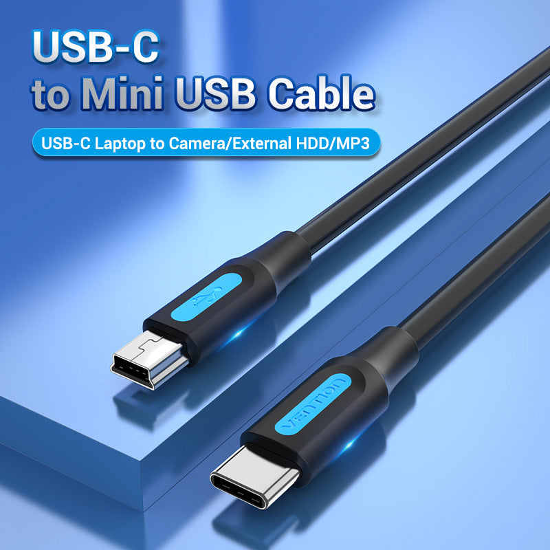 Vention USB 2.0 C Male to Mini-B Male 2A Cable、mySite、fannypackpong