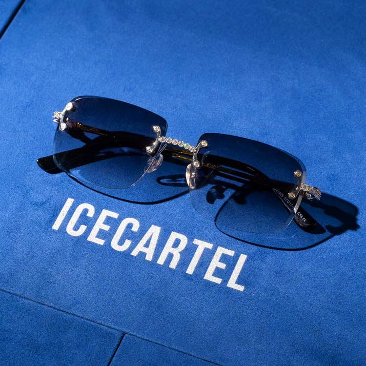 Moissanite Rimless Square Sunglasses 14K Gold、mySite、hinf8tx79