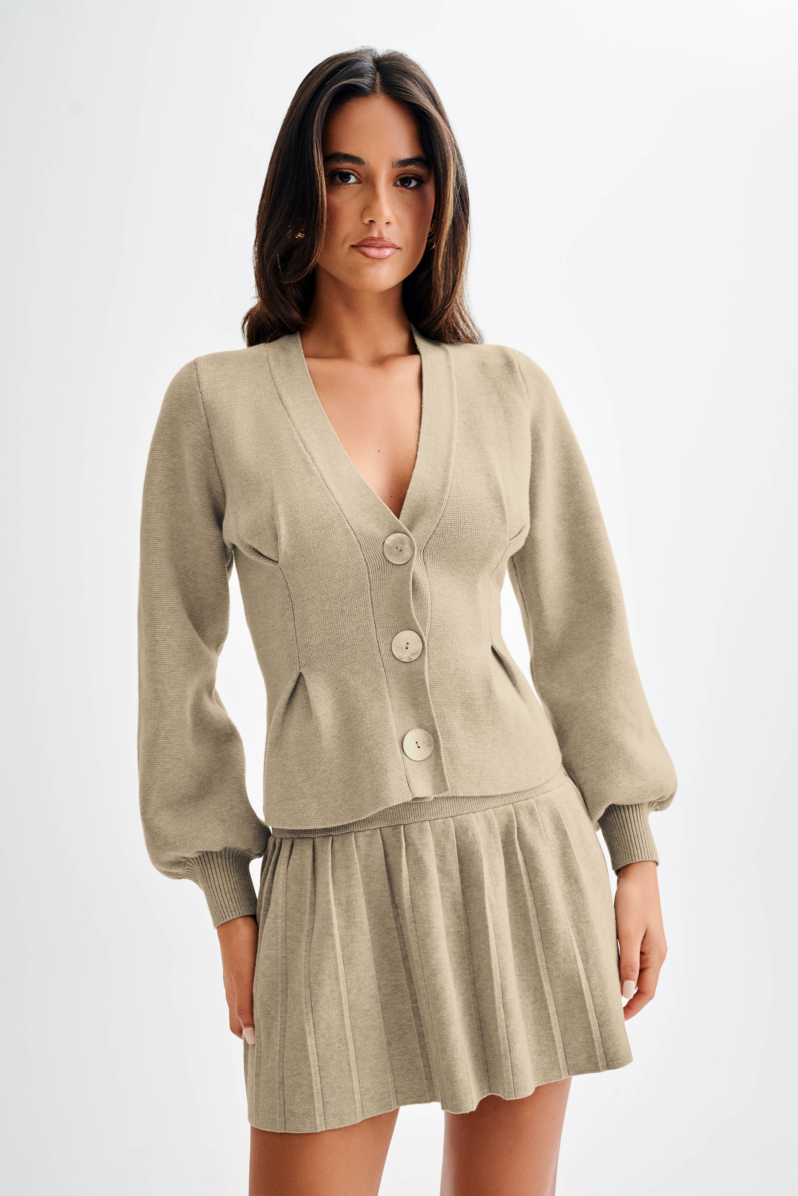 Beverly Knit Pleated Mini Skirt - Oak、mySite、solidvoid