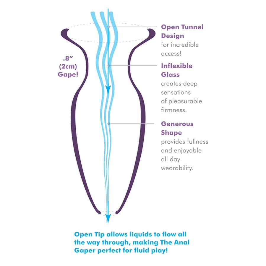 Anal Fantasy Elite Small Anal Gaper Clear Glass Open Tunnel Butt Plug by Pipedream Products、mySite、bottomscart