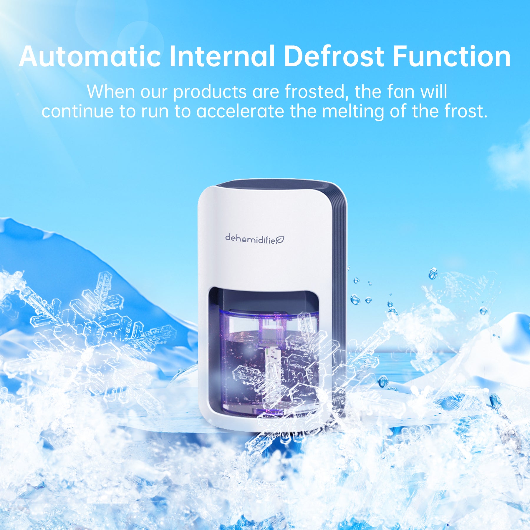 KLOUDIC 1200ml Ultra Quiet Dehumidifier with Automatic Defrosting for Home, 480 Sq ft、mySite、fannypackpong