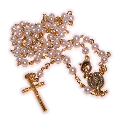  Holy Land Market Mini-Pearl Rosary - Very Delicate and Strong Made with Gold Plated Alpaka SIL.、mySite、elrpsem3k