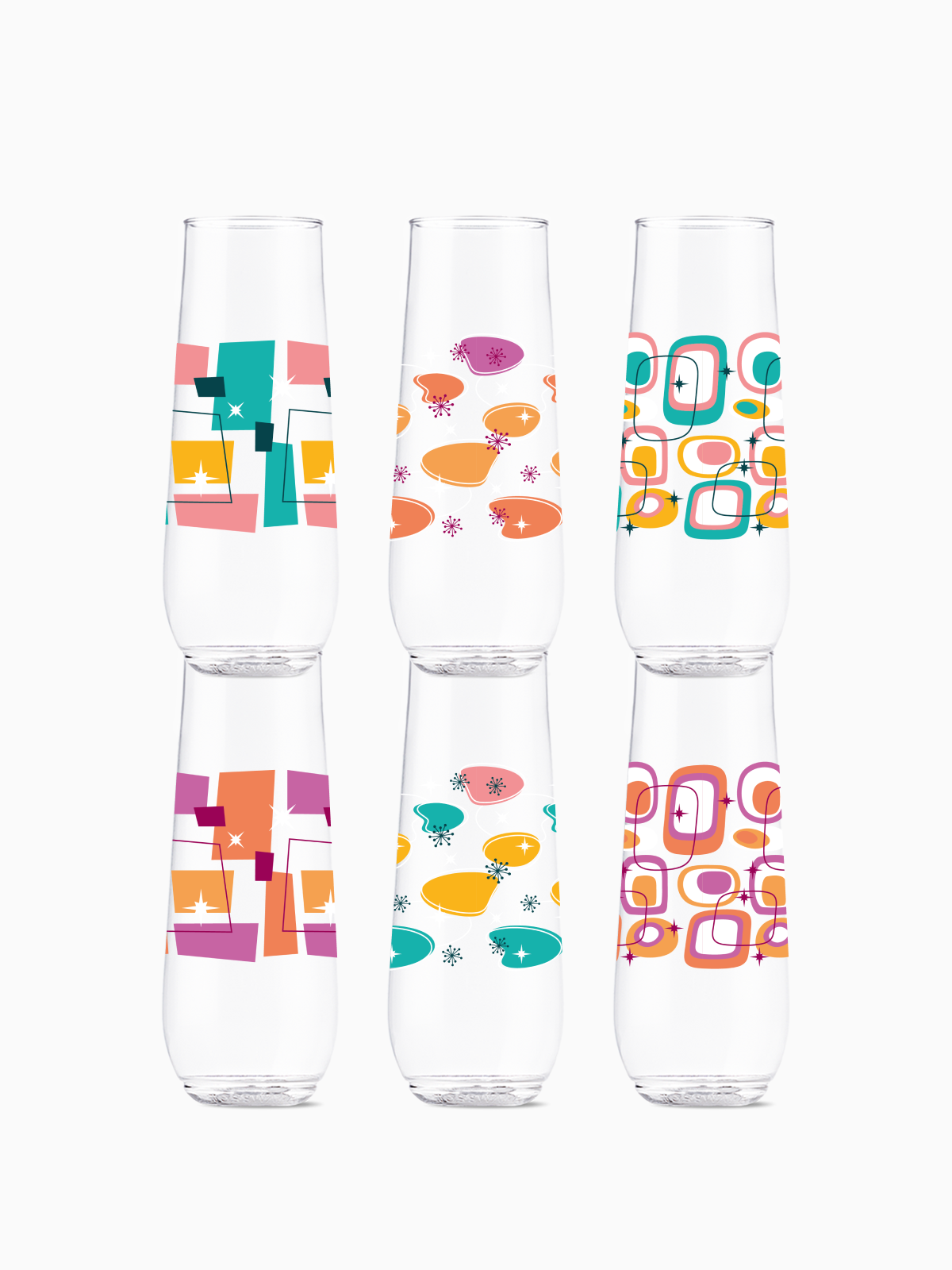 Mid-Century Retro Pattern - POP 9oz Flute、mySite、camillekostekn