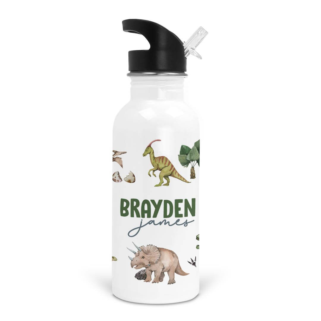  Dino Tracks Personalized Kids Water Bottle、mySite、layawaytickets