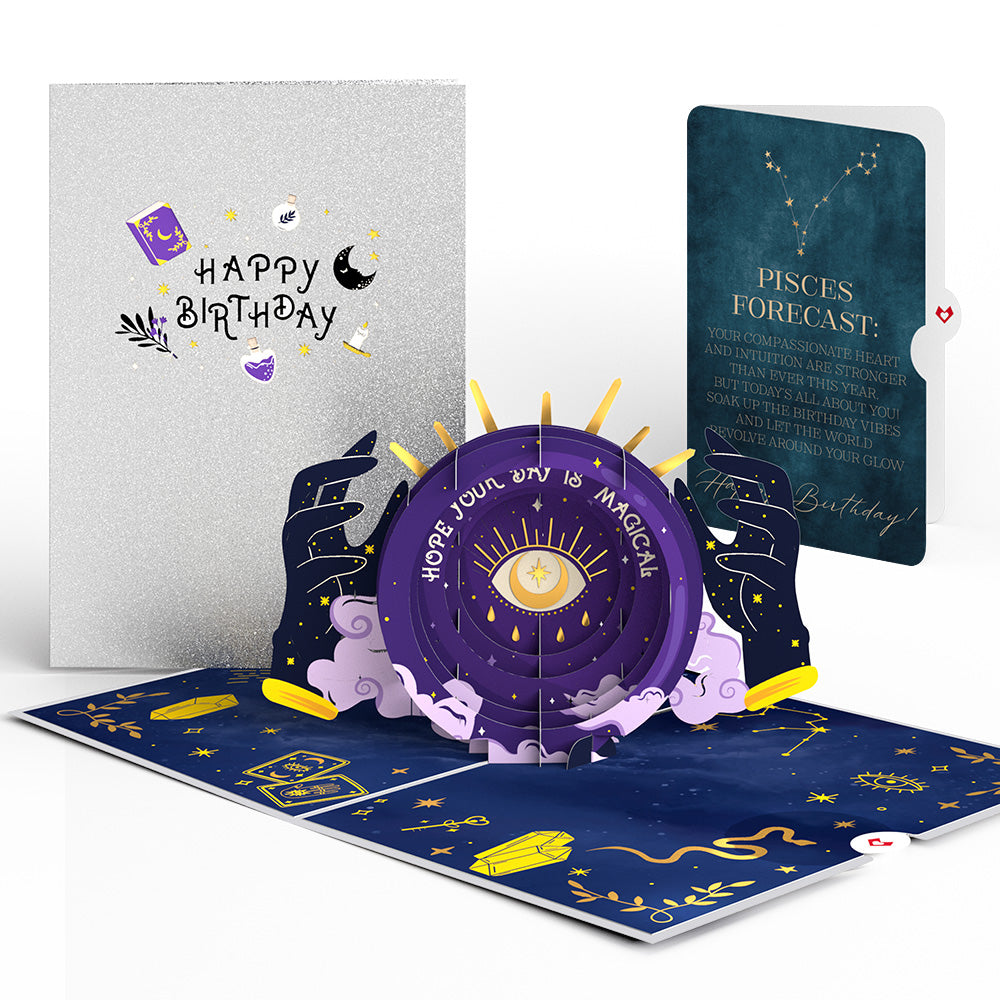 Magical Birthday Pop-Up Card and Pisces Zodiac Sentiment Set、mySite、solidvoid