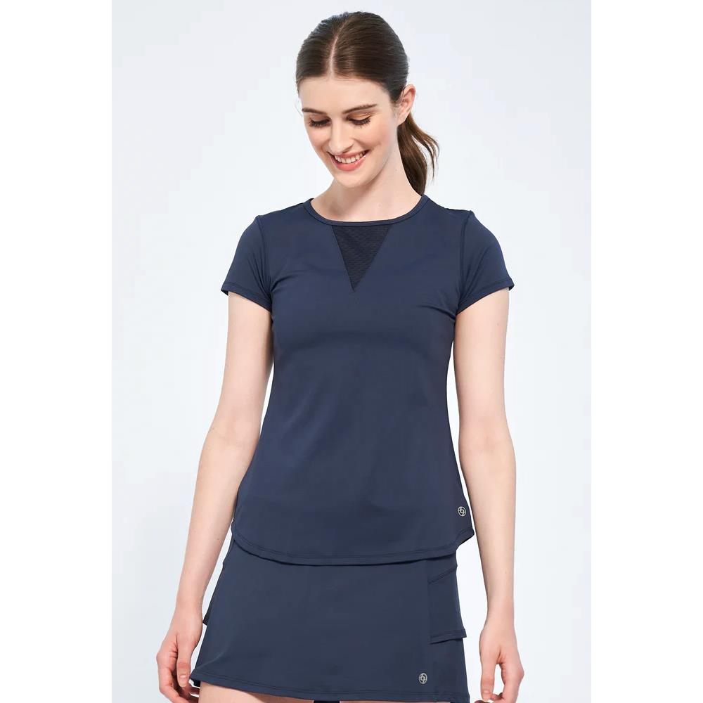 Lija Women's Deep V Tee - Dark Navy