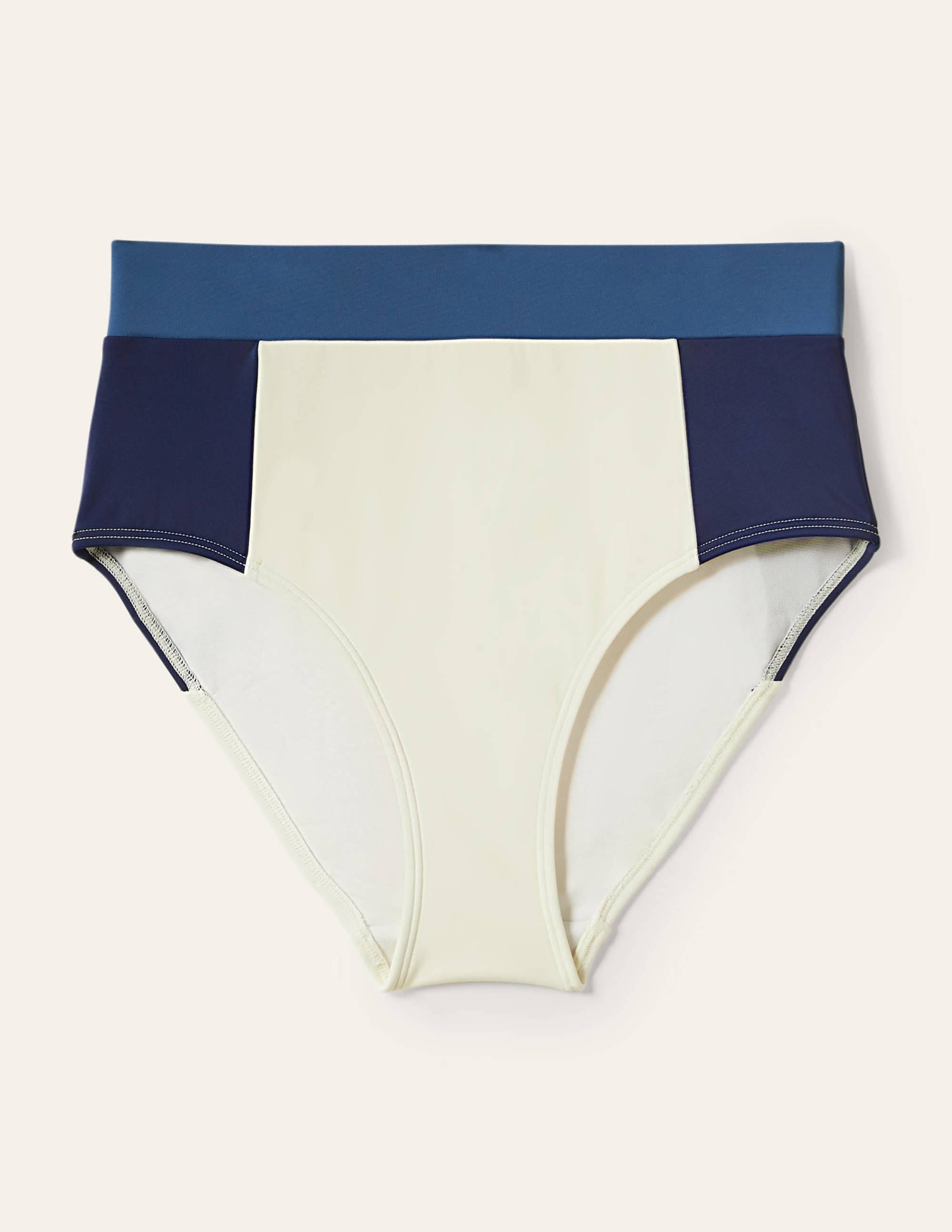  High Waisted Bikini Bottoms-Ivory Colourblock、mySite、ashleygrahame