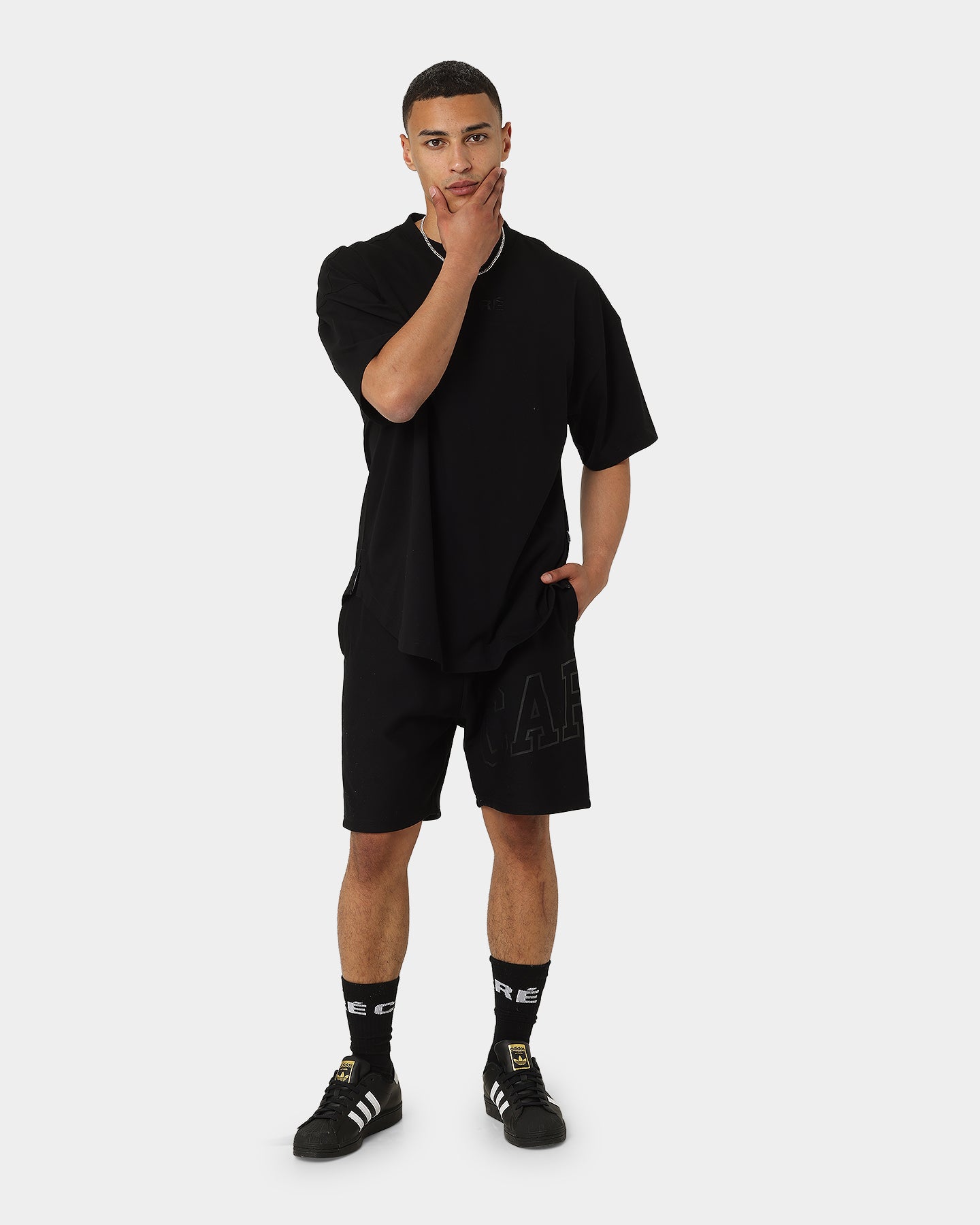 Carré Enorme Sweat Shorts Black/Black、mySite、zt4zffjzw
