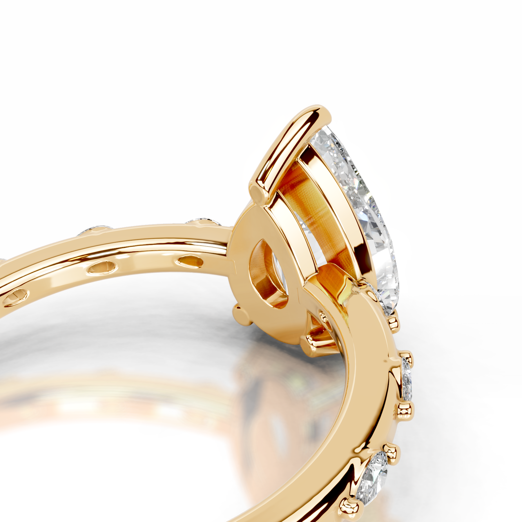 Nadya Lab Grown Diamond Ring (2.2 Carat) -18K Yellow Gold、mySite、hinf8tx79