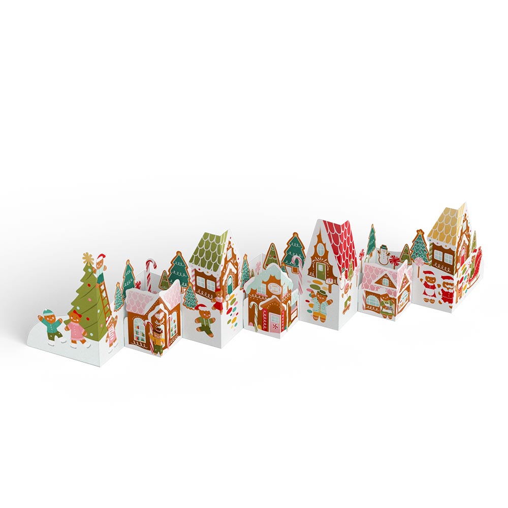 Holiday Gingerbread Village Loooooong Card™ (Expands to 2 feet)、mySite、solidvoid