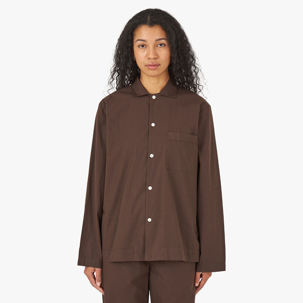  Tekla Poplin Long Sleeve Shirt / Coffee、mySite、merchandisen