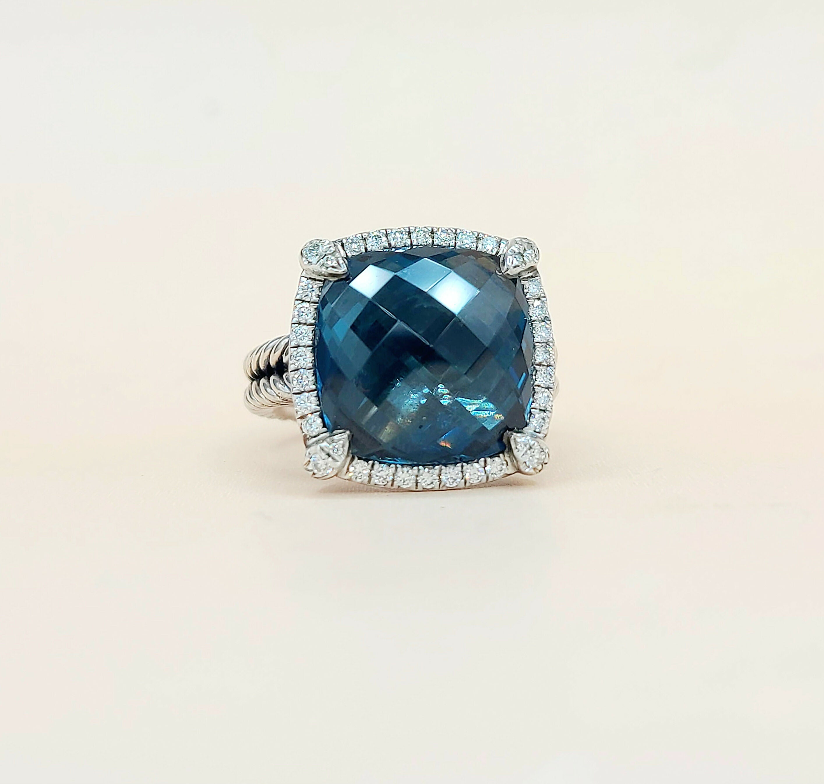David Yurman Chatelaine Ring Hampton Blue Topaz & Diamond、mySite、hinf8tx79