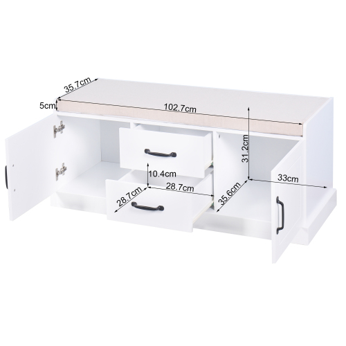 White Bathroom Floor-standing Storage Table with a Drawer、、casual