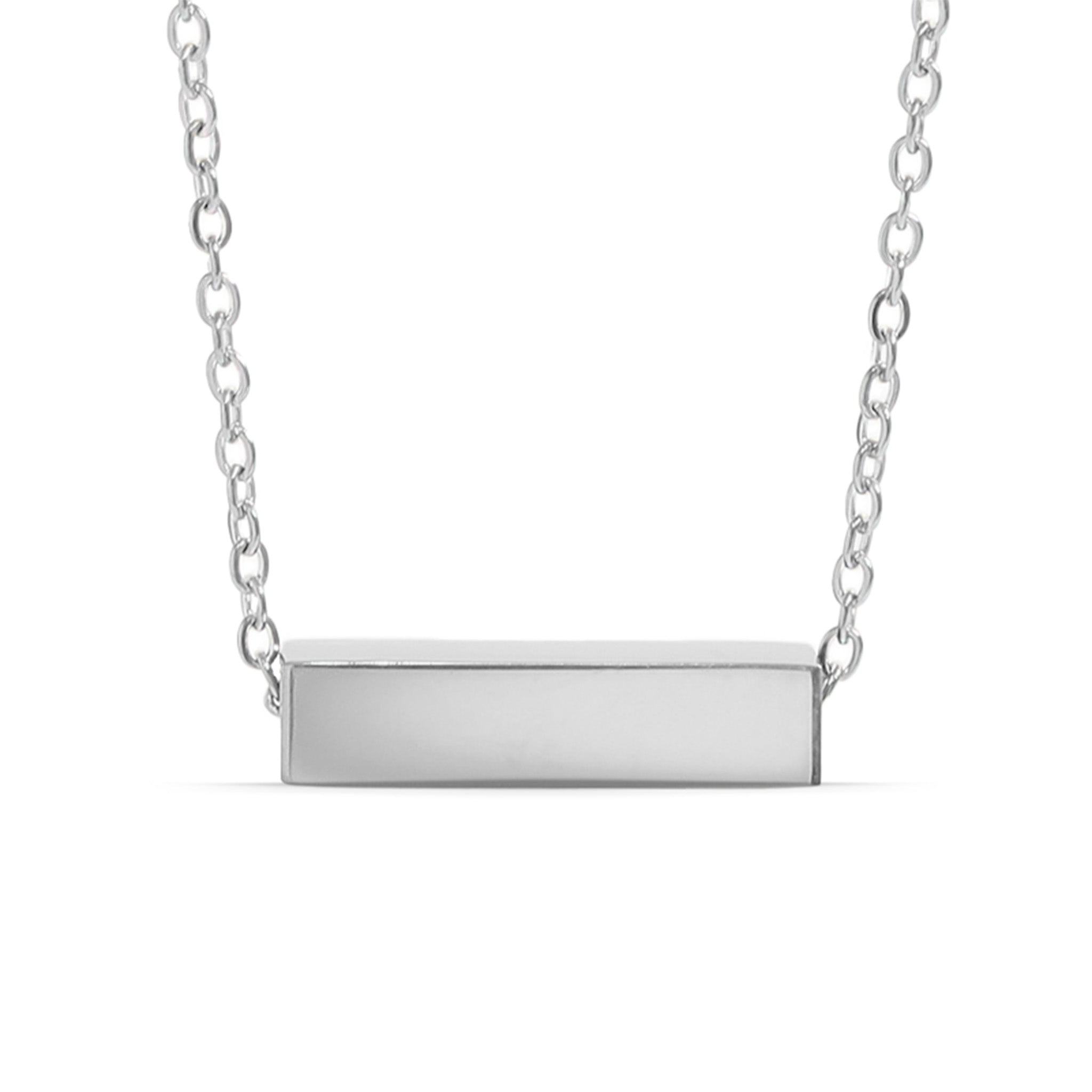 18K Gold PVD Stainless Steel Horizontal Mini Blank Bar Necklace / SBB0267、mySite、dreamappss