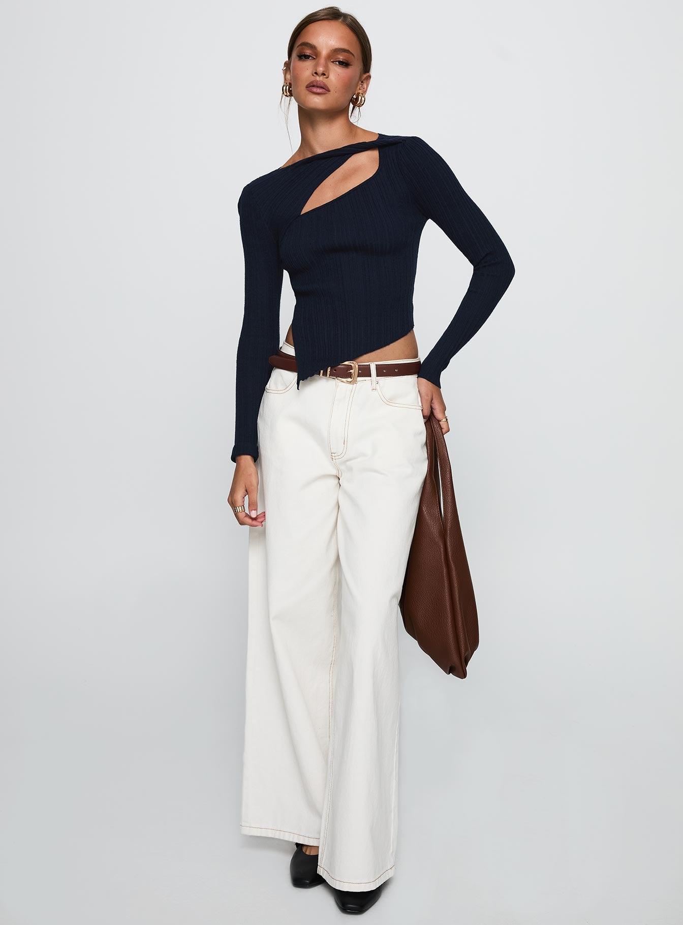 Ellara Long Sleeve Top Blue、mySite、solidvoid