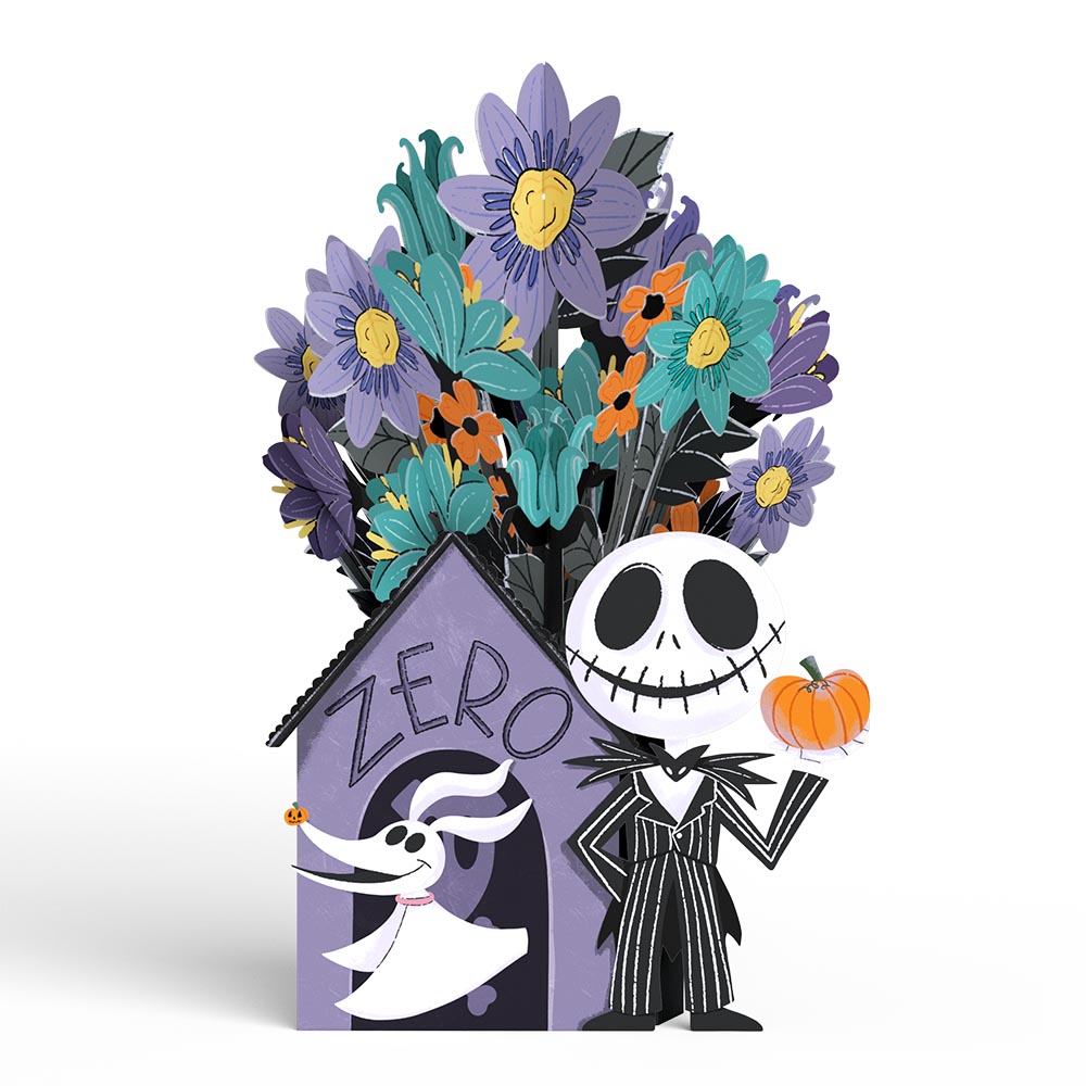 Disney Tim Burton’s The Nightmare Before Christmas Birthday Pop-Up Card & Flower Buds Bouquet Bundle、mySite、solidvoid