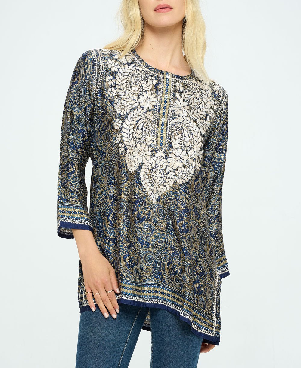 Artisan Made Embroidered Midnight Desert Tunic、mySite、topwebapps