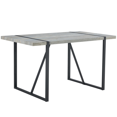 Rustic Industrial Rectangular Wood Dining Table For 4-6 Person, With 1.5" Thick Engineered Wood color Tabletop and Black Metal Legs,Desk For Kitchen Dining Living Room, 55.1" x 31.4"x 29.9"1529W115172、、casual