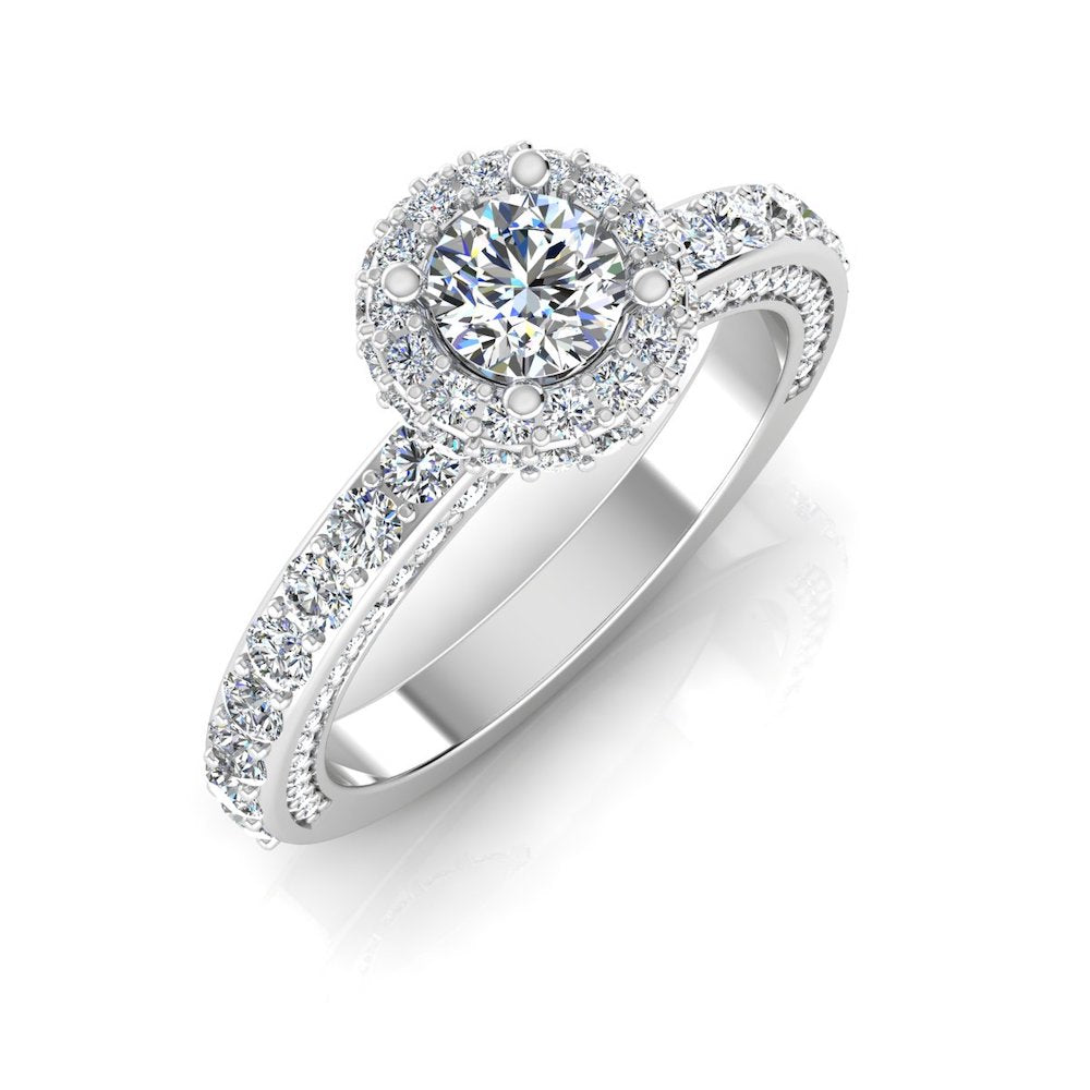 Petite Round Moissanite Halo Engagement Ring、mySite、hinf8tx79