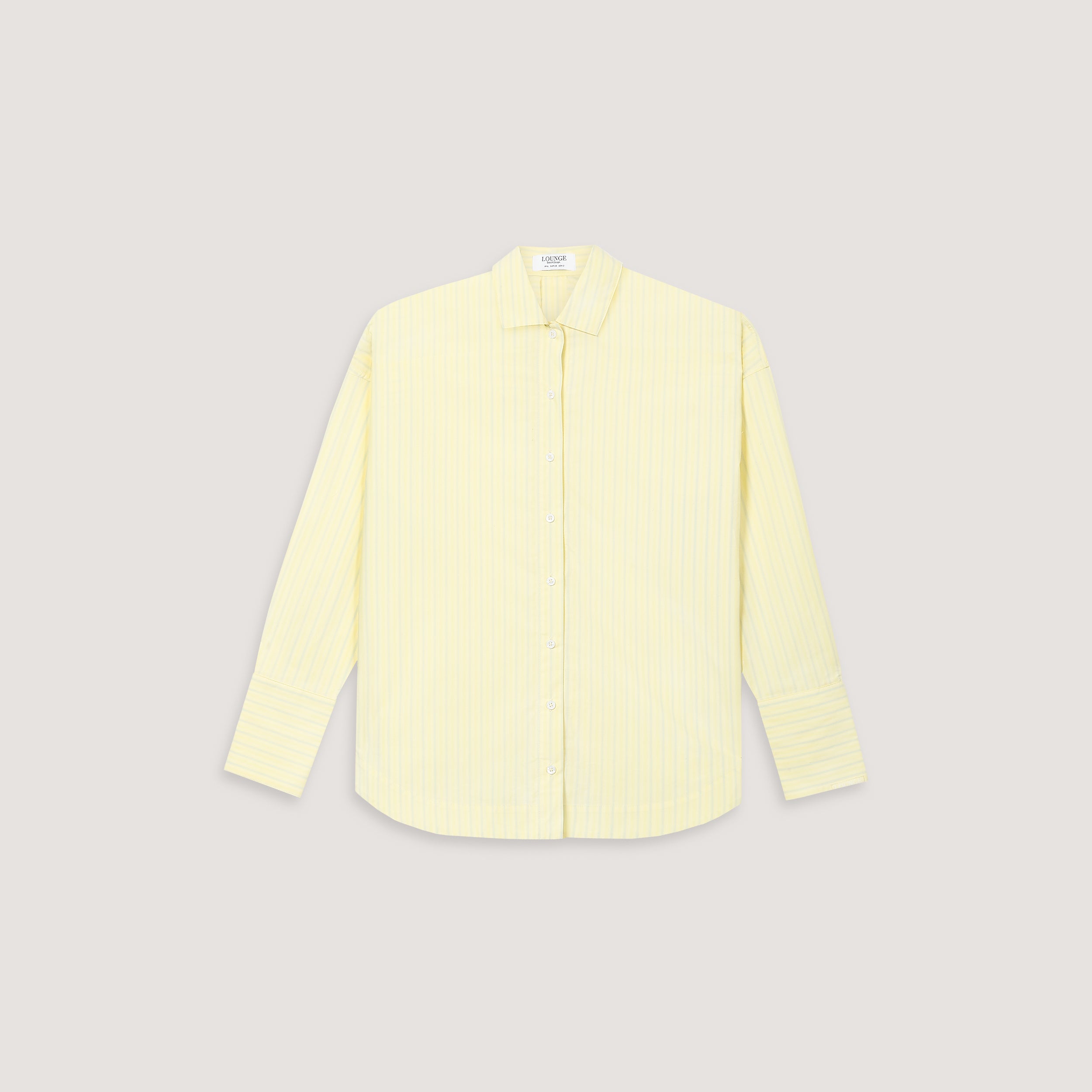 Oversized Striped Cotton Shirt - Yellow、mySite、bengalsvssteelers