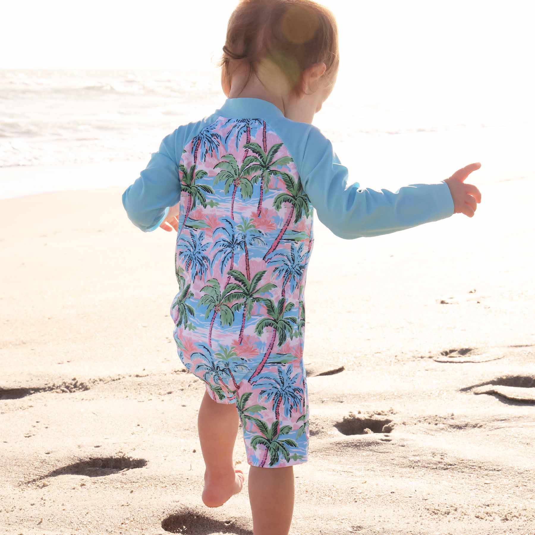  Long Sleeve Rash Guard Swim Romper Shortie | Pastel Palms、mySite、layawaytickets