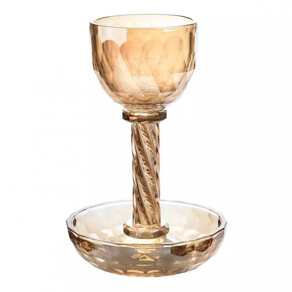 Amber Glass Kiddush Cup and Saucer、mySite、topwebapps