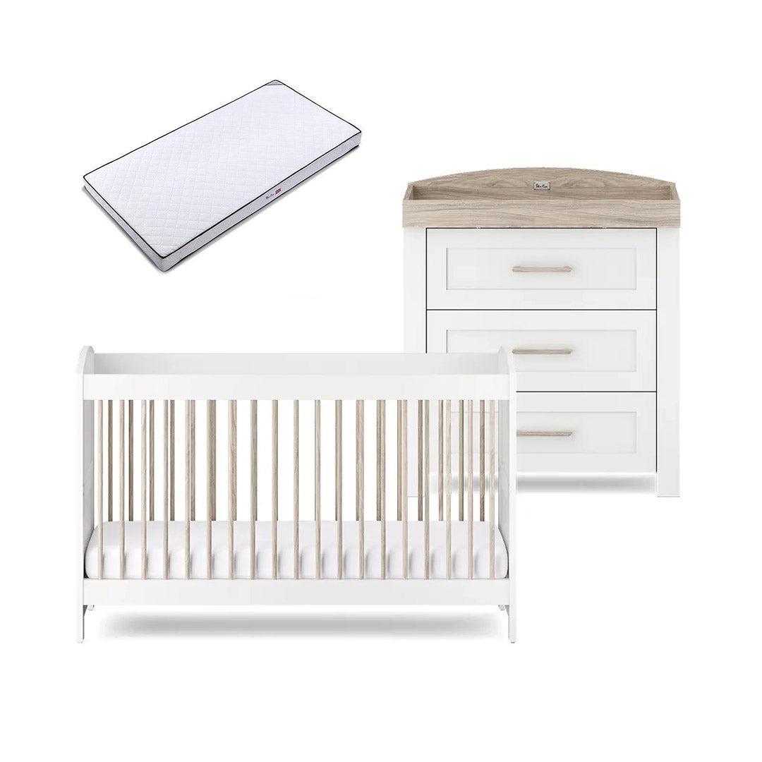  Silver Cross Valencia 2 Piece Nursery Set (Cot Bed & Dresser) - Ash White、mySite、merchandisen