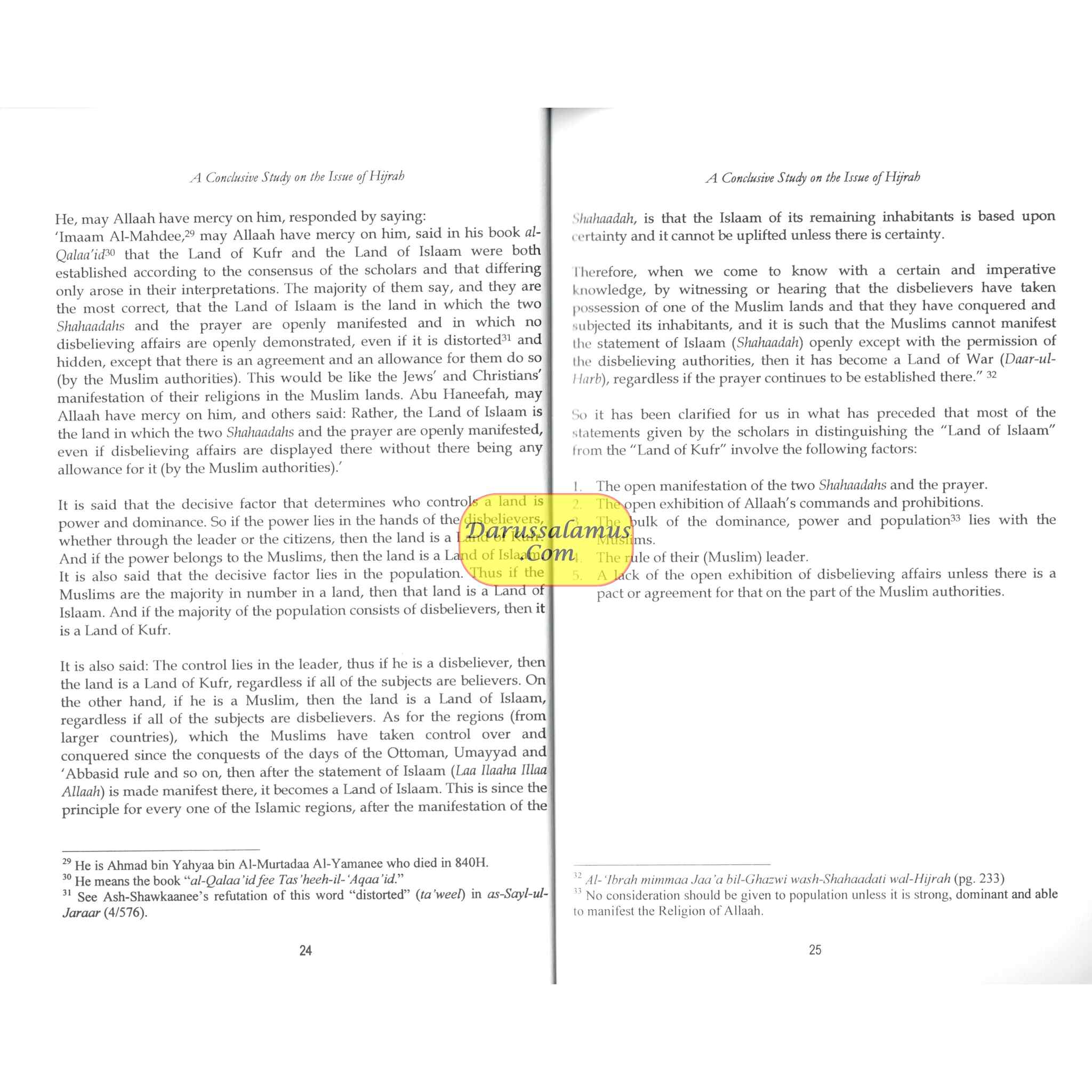 A Conclusive Study on the Issue of Hijrah and Separating from the Polytheists By Husayn bin 'Awdah Al-'Awaayishah、mySite、topwebapps