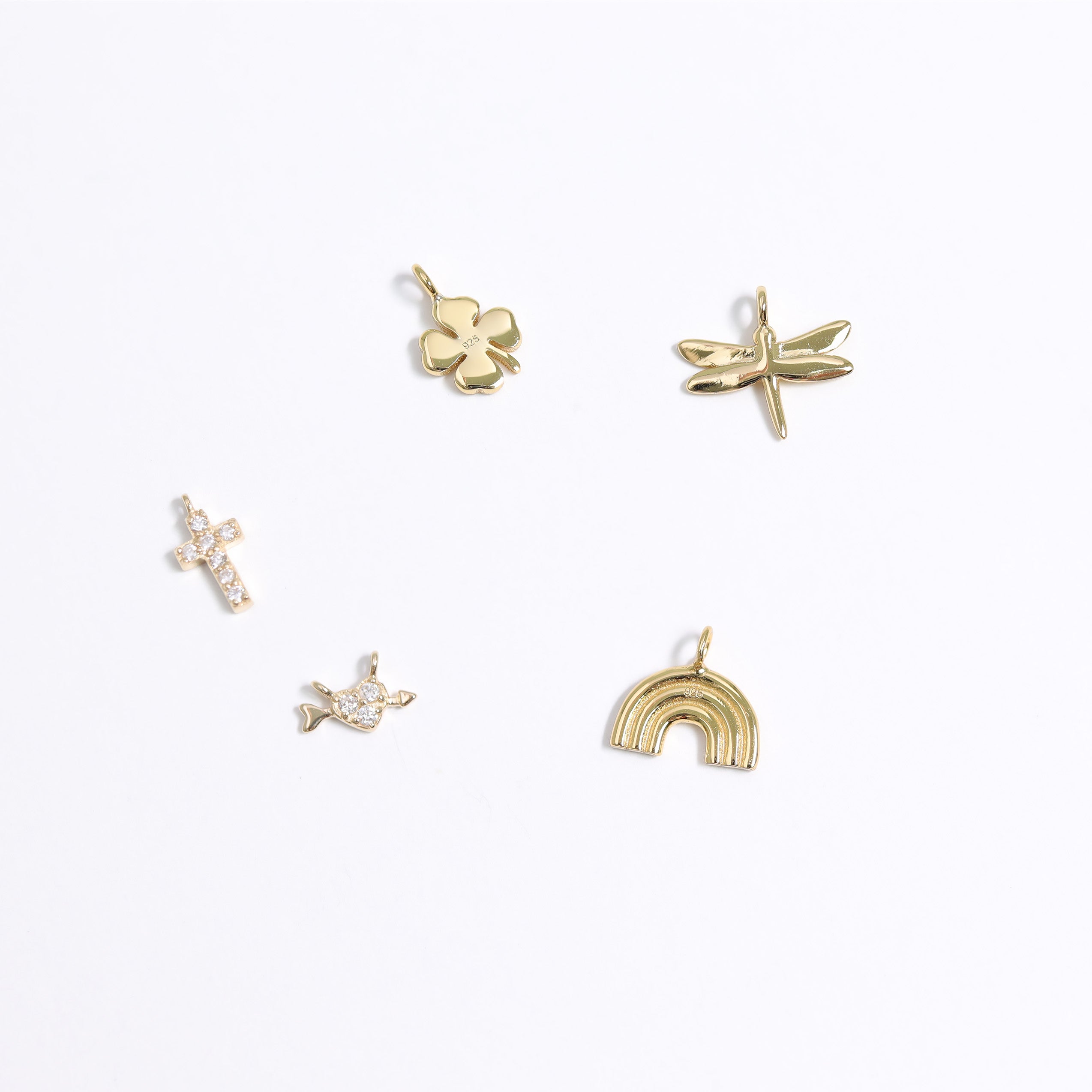 14K Solid Gold Diamond Cross Charm for Permanent Jewelry / PMJ1023、mySite、dreamappss