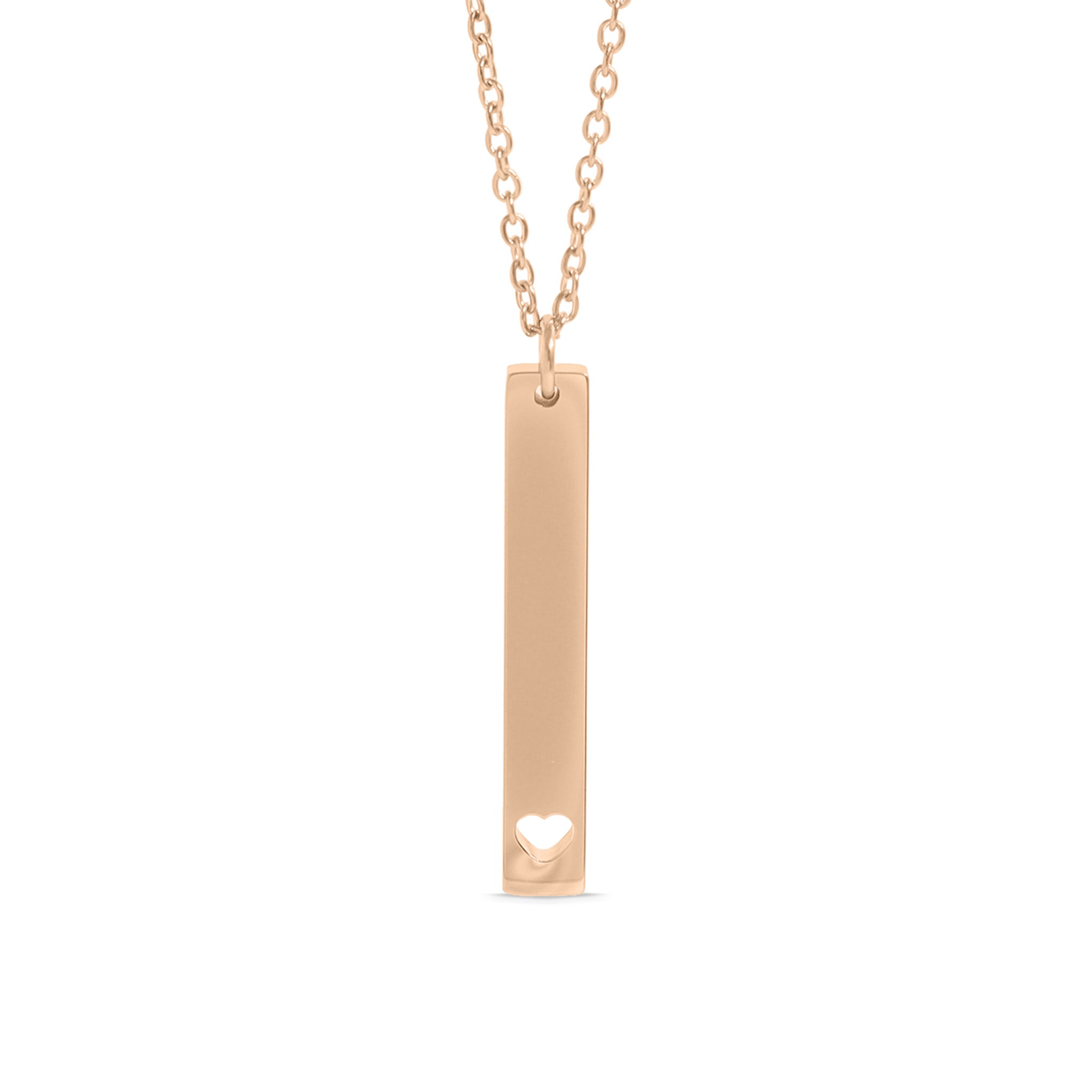 18K Gold PVD Stainless Steel Heart Cutout Vertical Bar Necklace / SBB0160、mySite、dreamappss