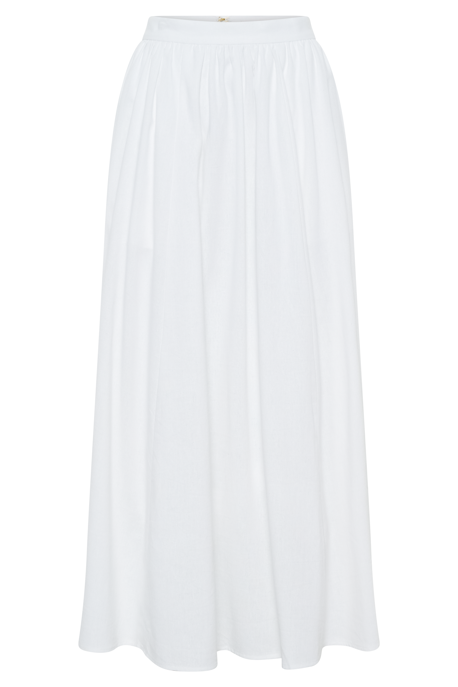 Clarence Linen A-Line Maxi Skirt - White、mySite、solidvoid