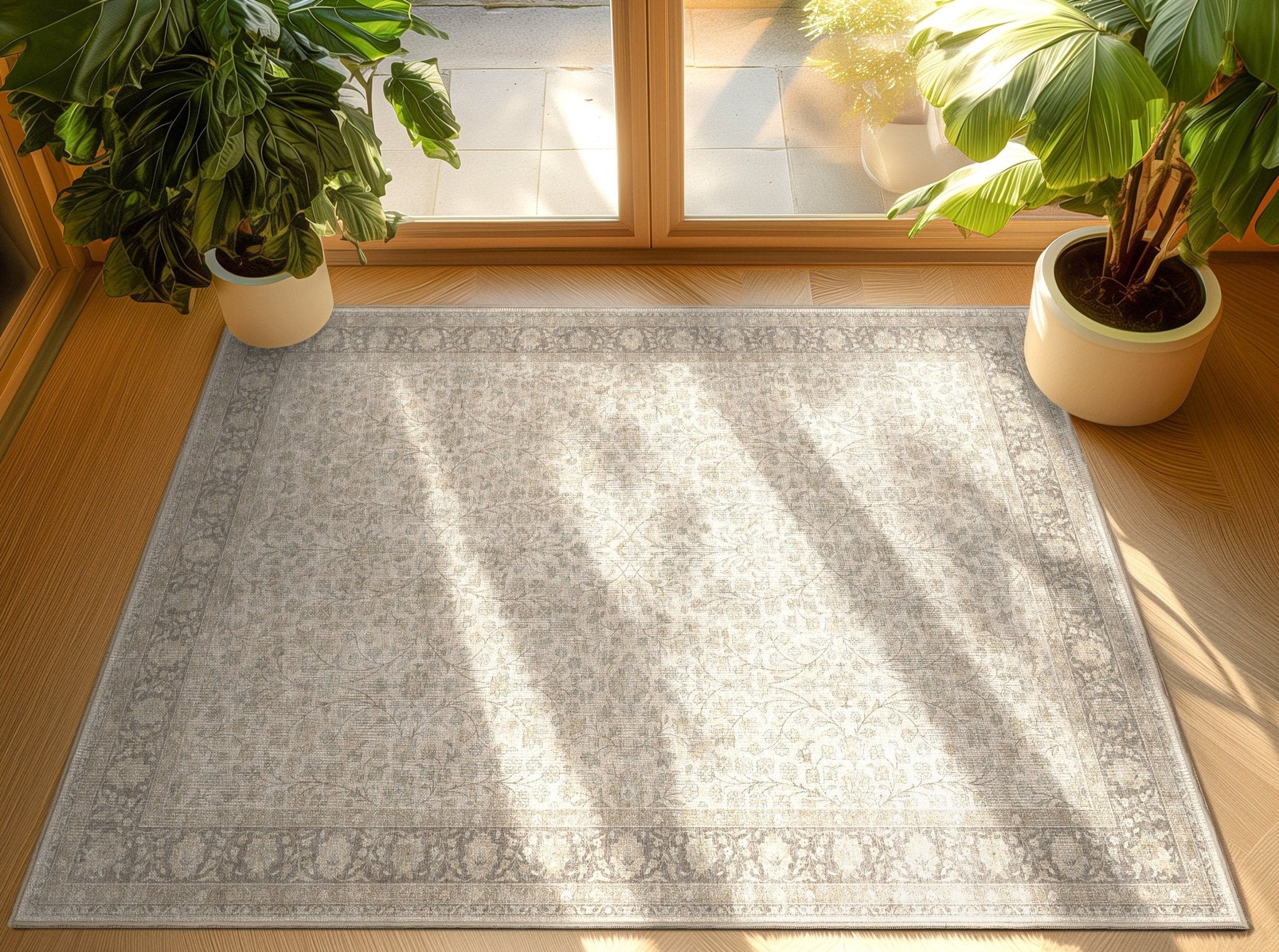Madrid Beige Floral Rug – Bold Pattern Easy to Clean、mySite、gigharbornorthrealestate