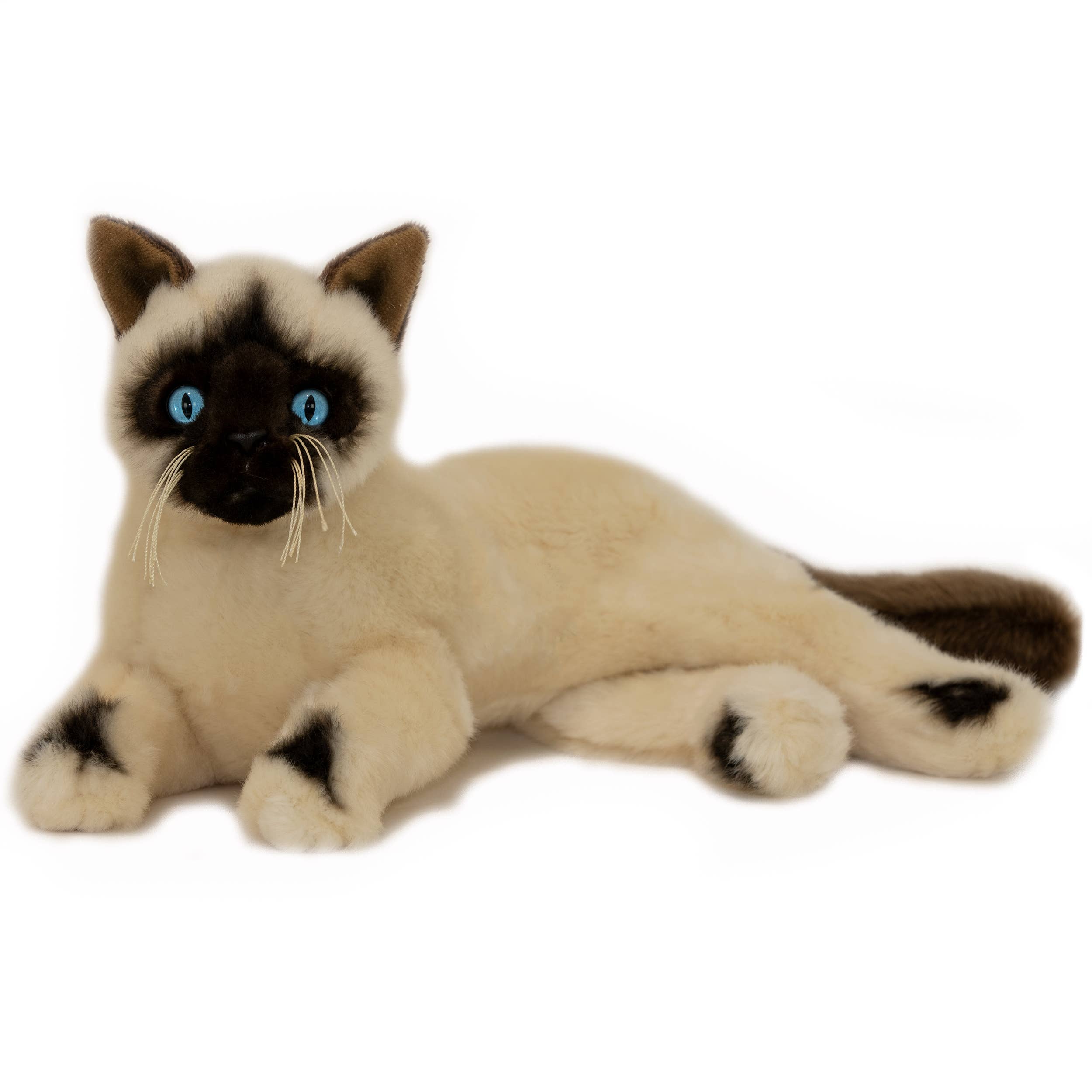 Lifelike Plush Siamese Cat Size 30cm/12 Lying position Sealpoint、mySite、g9winljtr