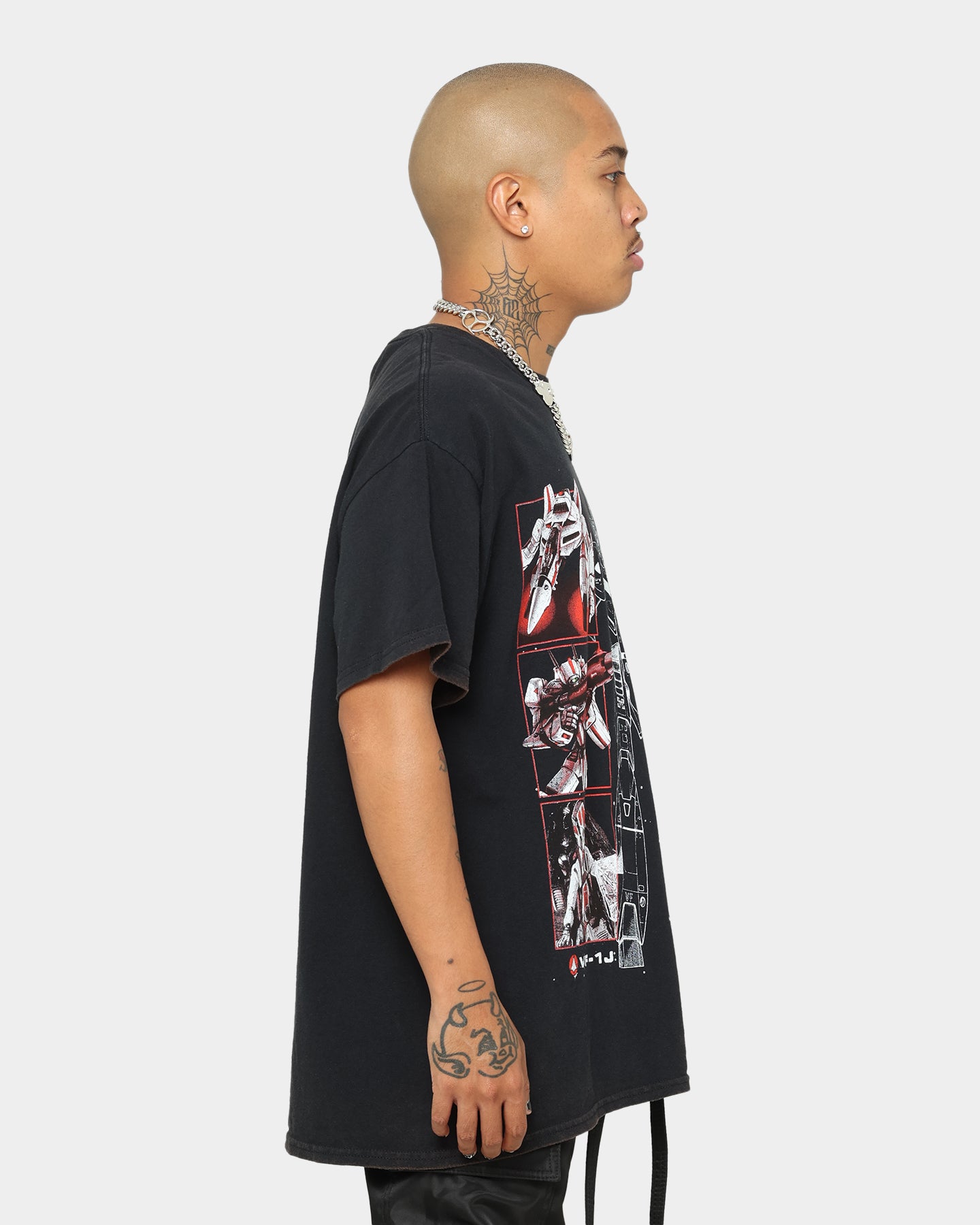 American Thrift X Robotech VFIJ Vintage T-Shirt Washed Black、mySite、zt4zffjzw