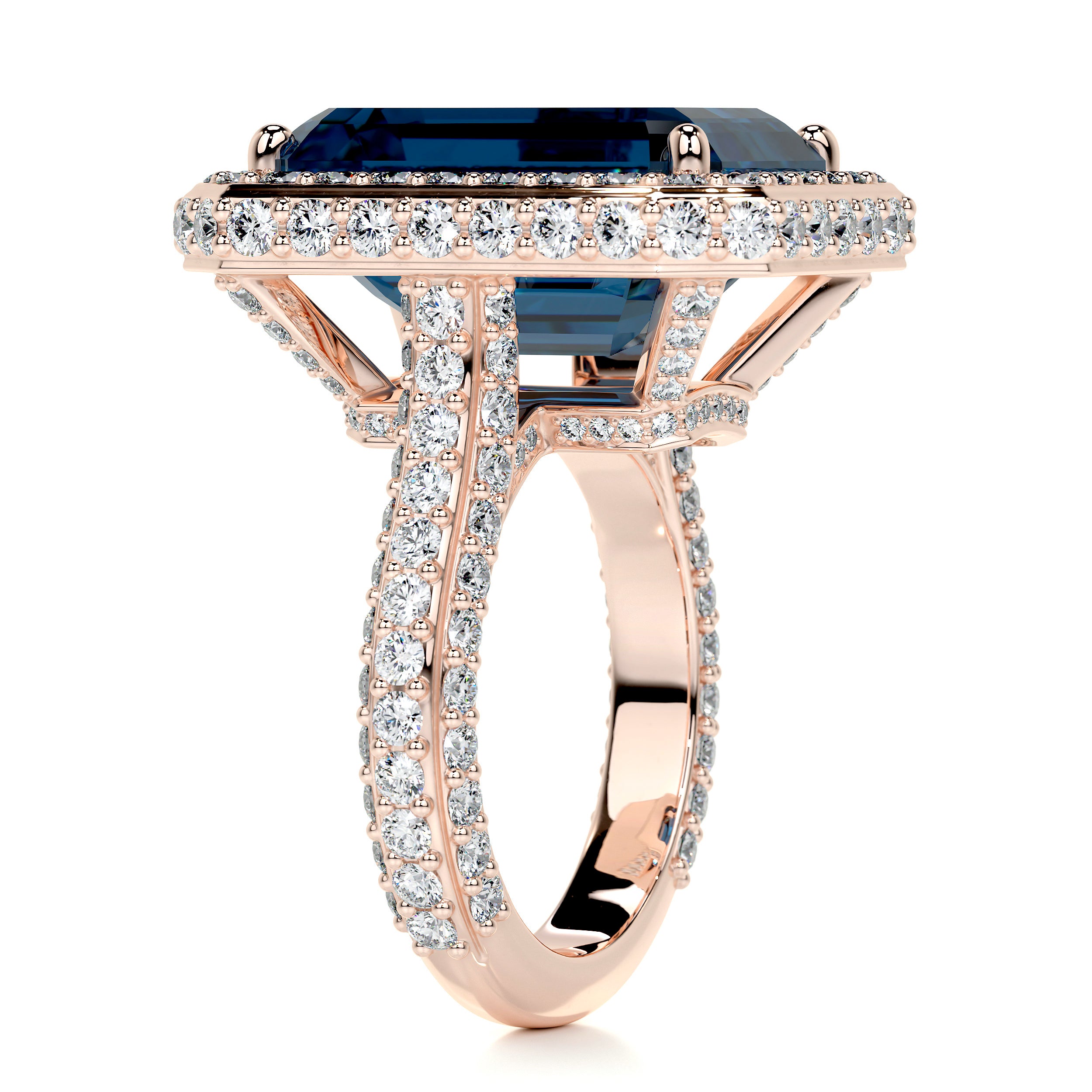 Mackenzie Gemstone & Diamonds Ring (12 Carat) -14K Rose Gold、mySite、hinf8tx79