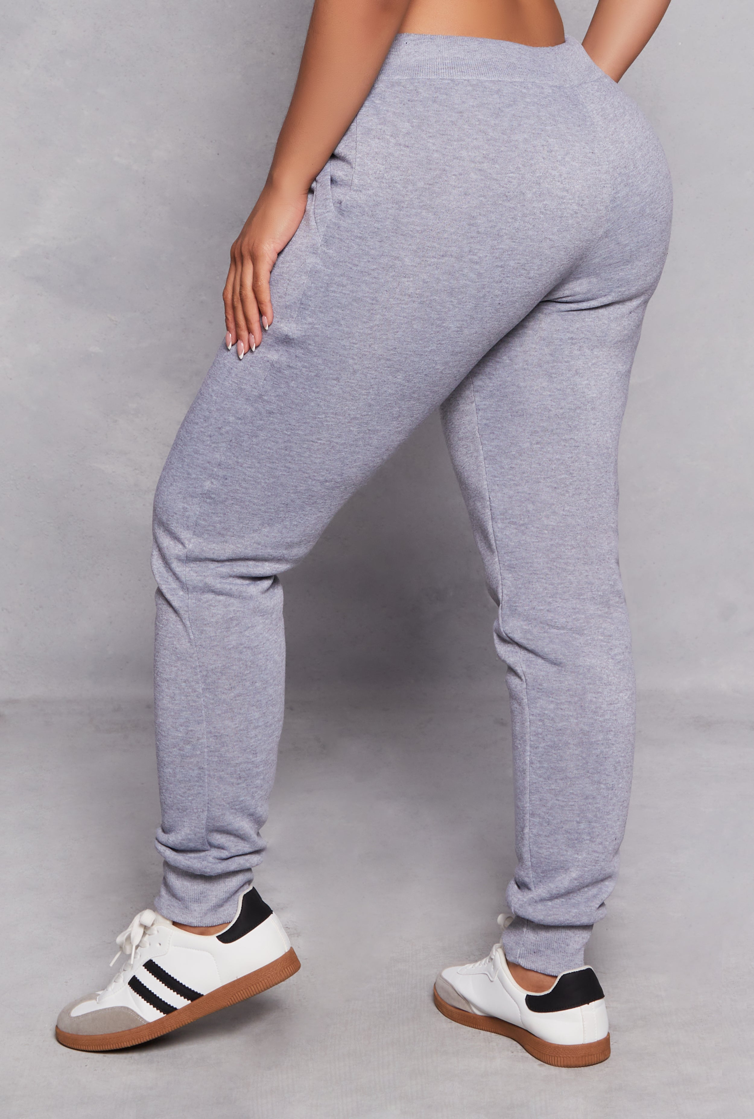 Fleece High Waist Drawstring Joggers、mySite、camillekostekn