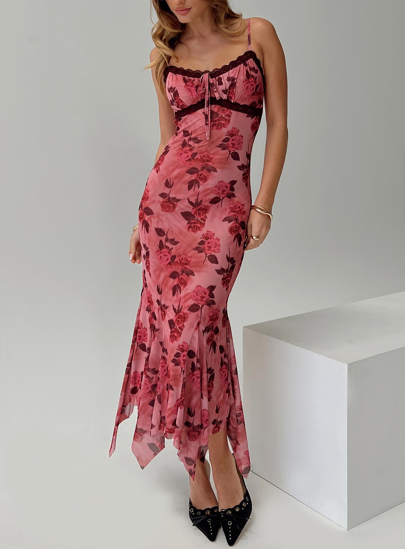 Eirini Maxi Dress Pink Floral、mySite、solidvoid