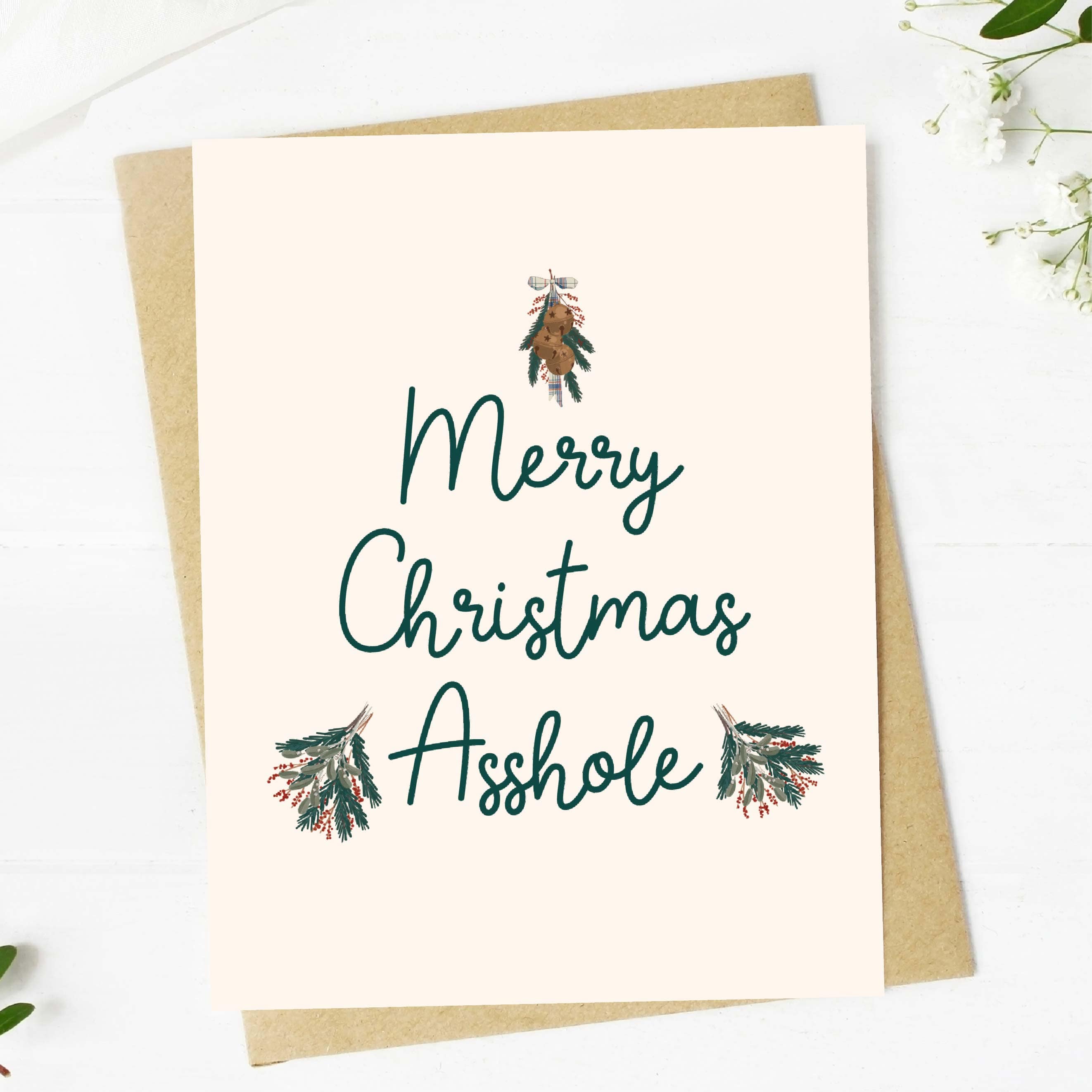  Merry Christmas Asshole Greeting Card、mySite、elrpsem3k