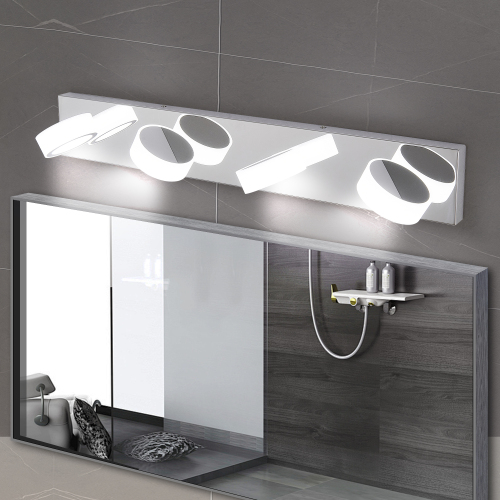 52" Modern 7-Light LED Vanity Light Fixture - Chrome Finish with Acrylic Light Shades - Energy-Efficient Bathroom Wall Sconce - Dimmable for Mirror, Shower, and Bathroom Decor、、eastwooduniform