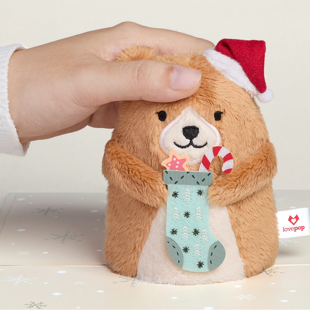 'Merry Christmas' Holiday Bear Plushpop Card、mySite、solidvoid