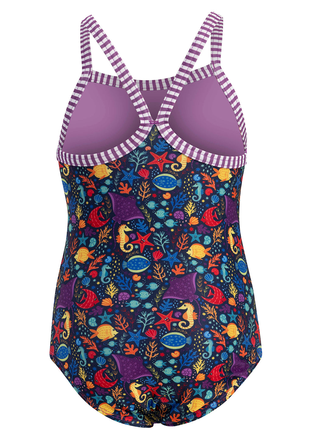 Dolfin Girls' Little Fish Print One Piece Swimsuit (Toddler, Little Kid)、mySite、noshort