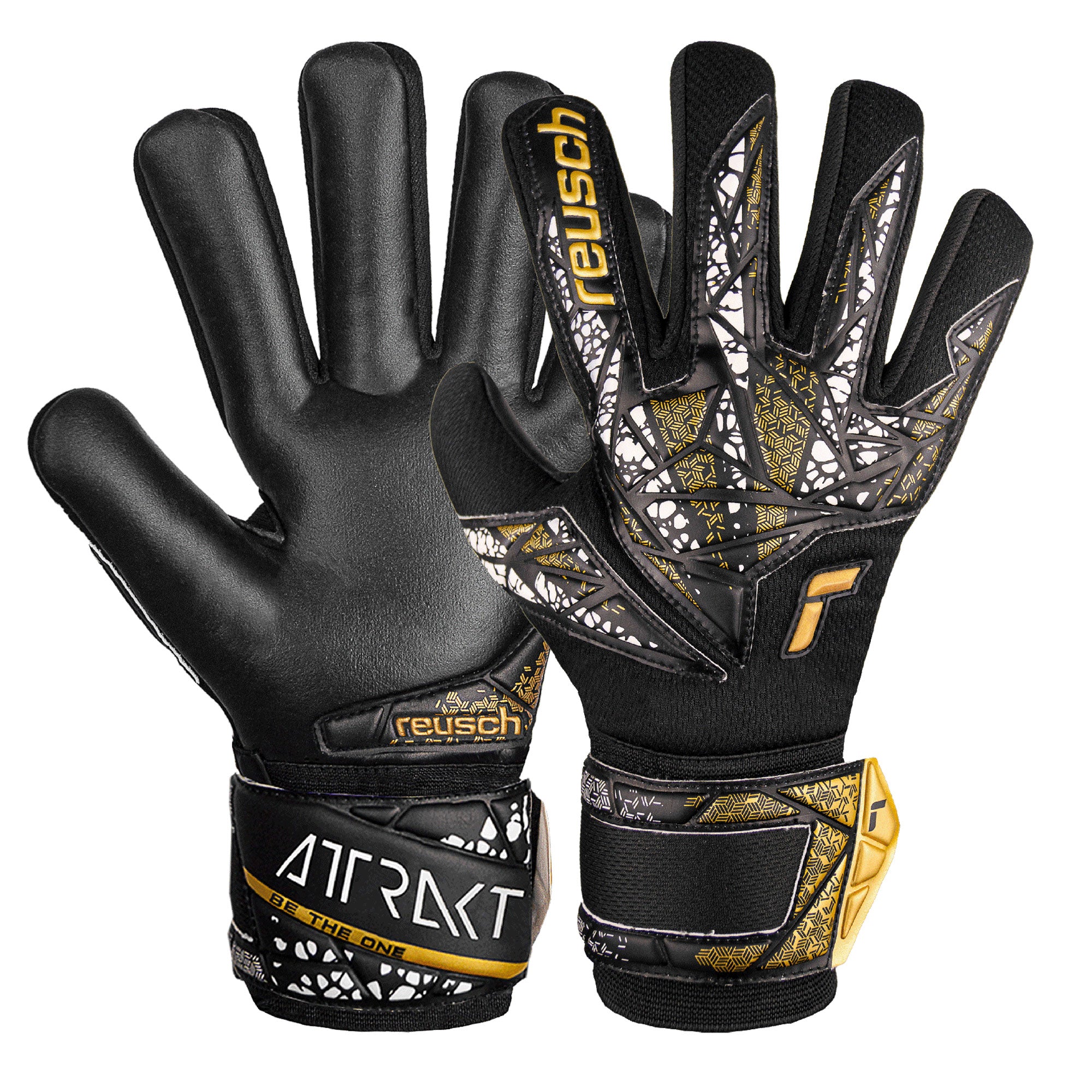 Reusch Kids Attrakt Silver NC Fingersave Goalkeeper Gloves Black/Gold/White、mySite、bottomscart