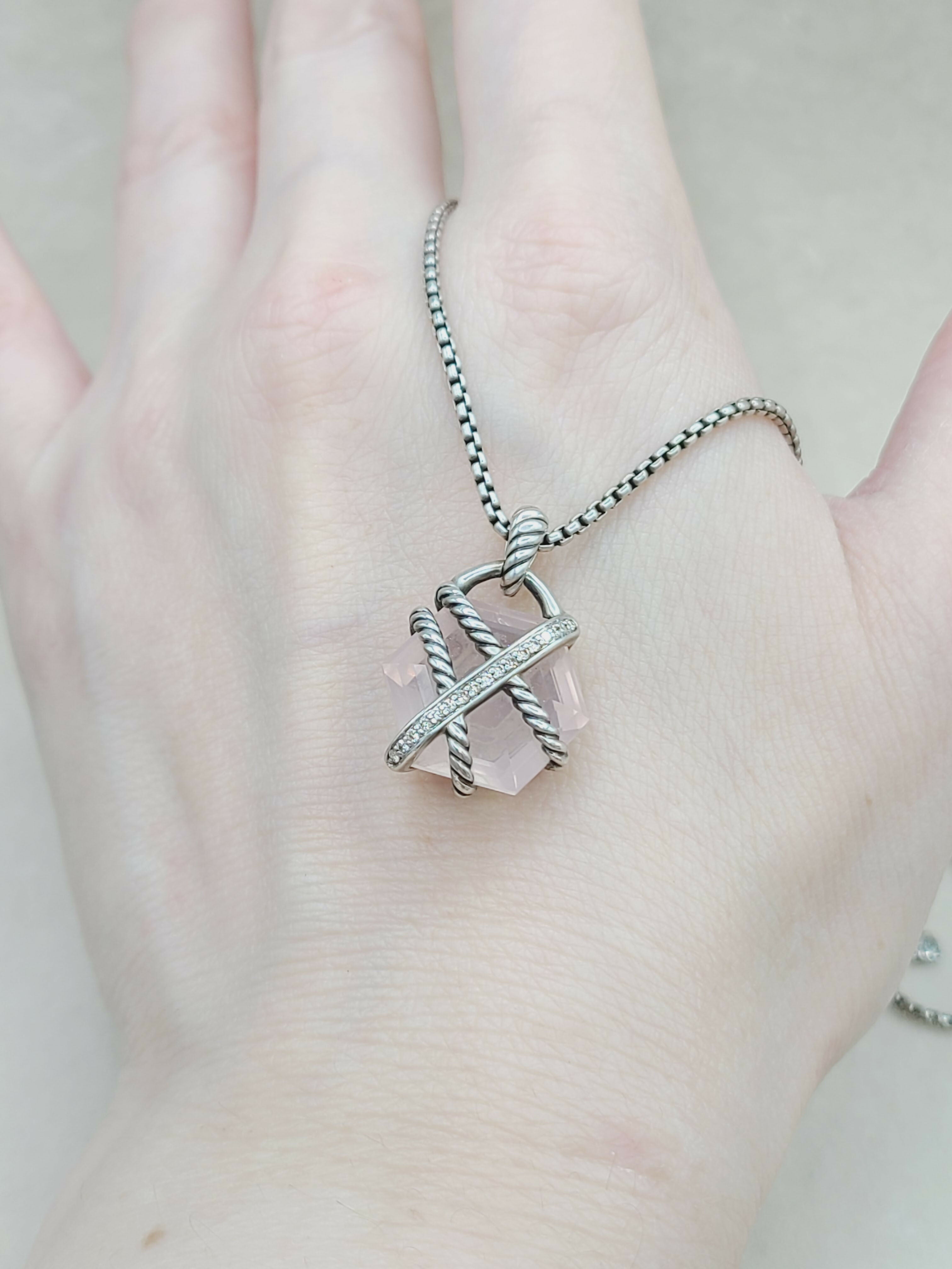 David Yurman Cable Wrap Necklace 16mm Rose Quartz、mySite、hinf8tx79