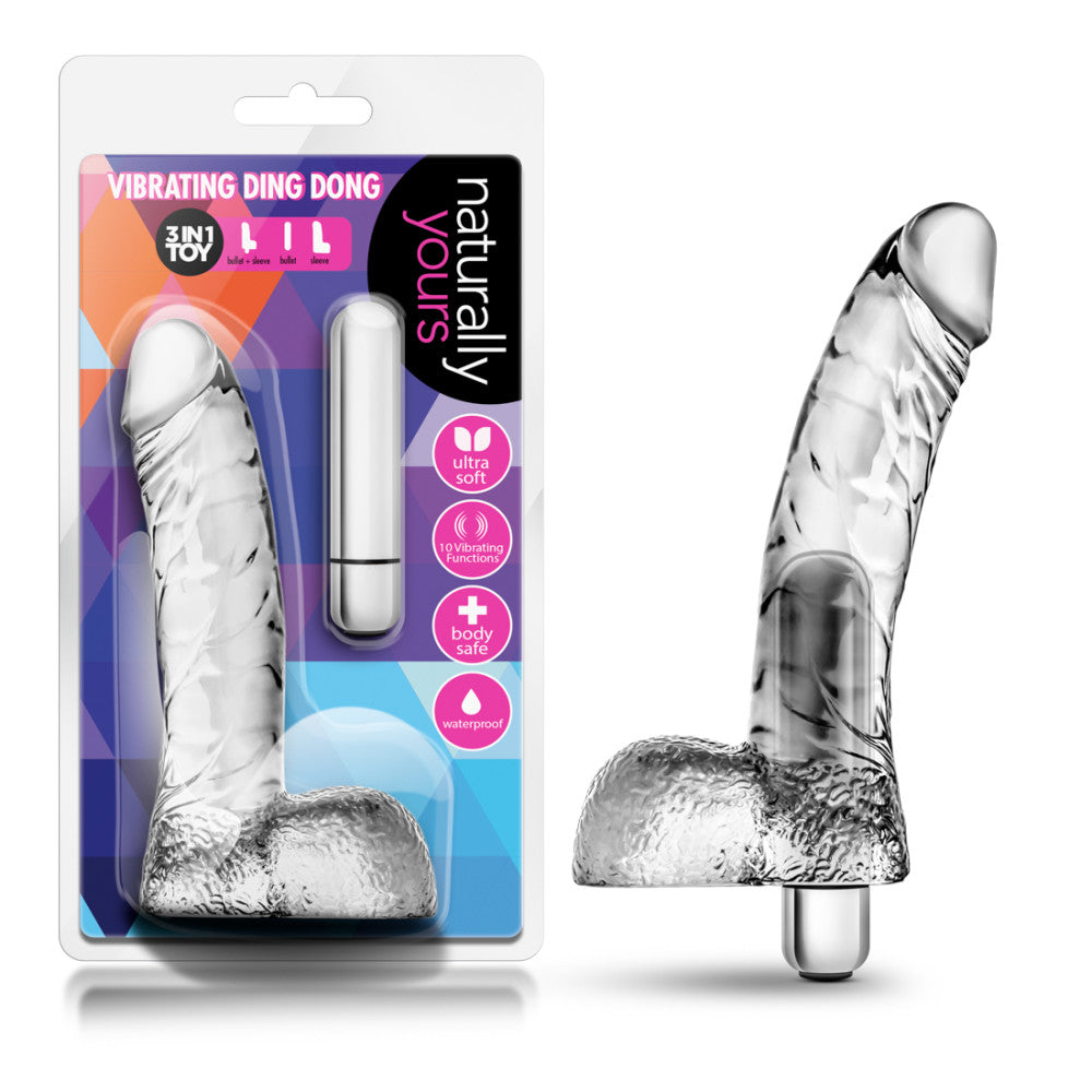 Naturally Yours By Blush® | Vibrating Ding Dong Clear 6.5-Inch Vibrator、mySite、bottomscart