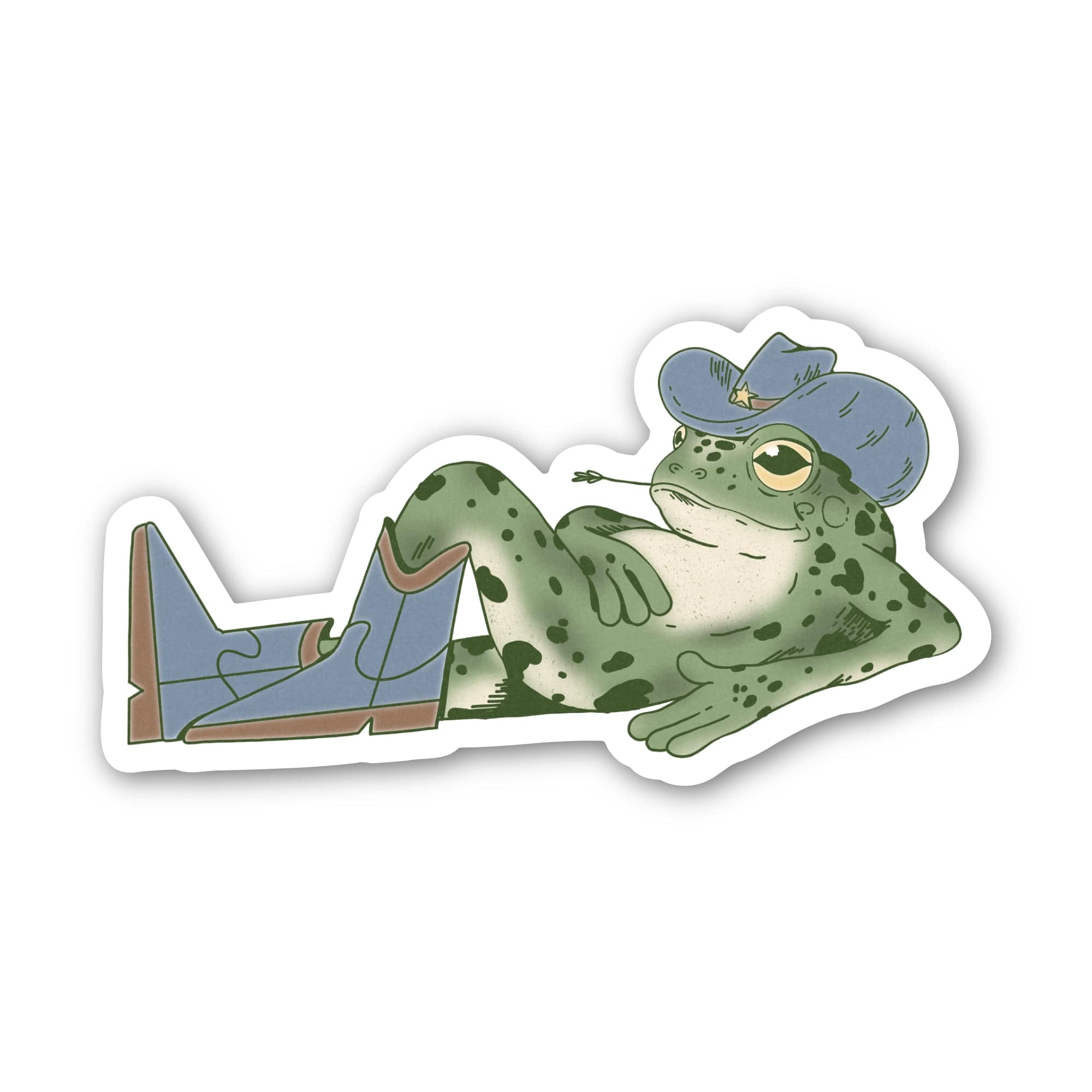  Cowboy Frog Relaxed Southern Sticker、mySite、elrpsem3k
