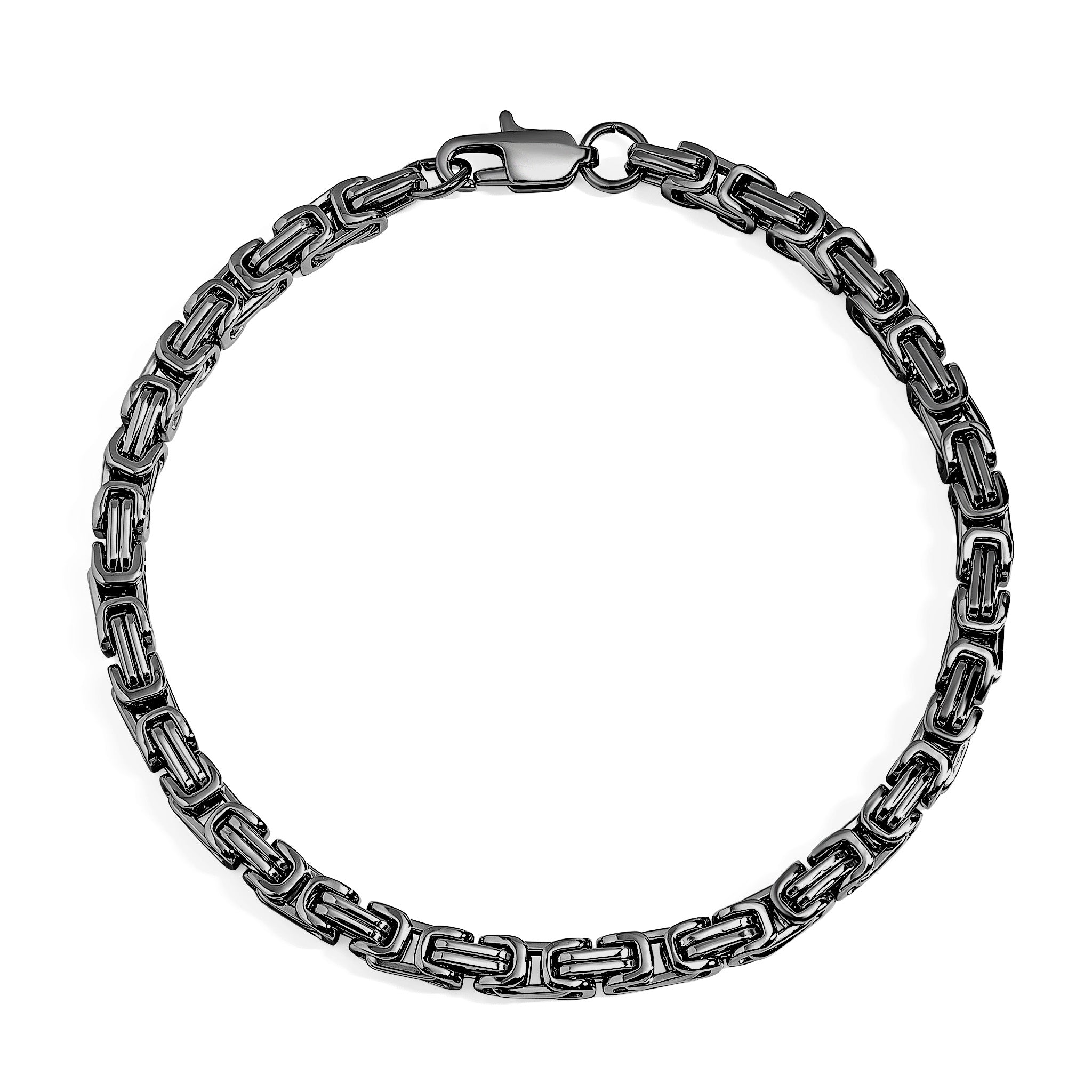 Stainless Steel Black Byzantine Chain Bracelet / BRJ9090、mySite、dreamappss