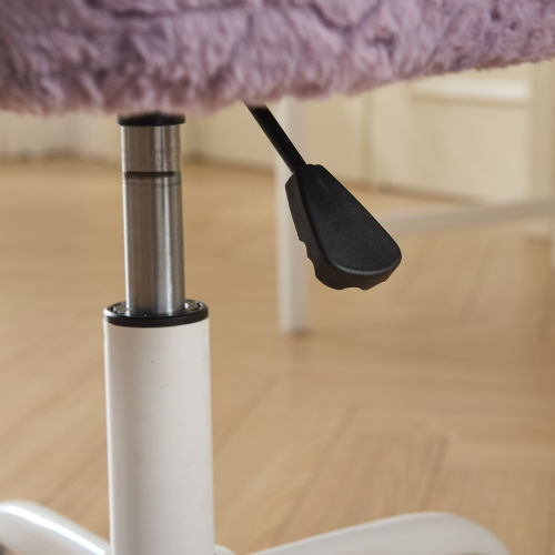 A&A Furniture Office Chair,Artificial rabbit hair Home Office Chair with Golden Metal Base,Adjustable Desk Chair Swivel Office Chair,Vanity Chair(Orange)、、casual