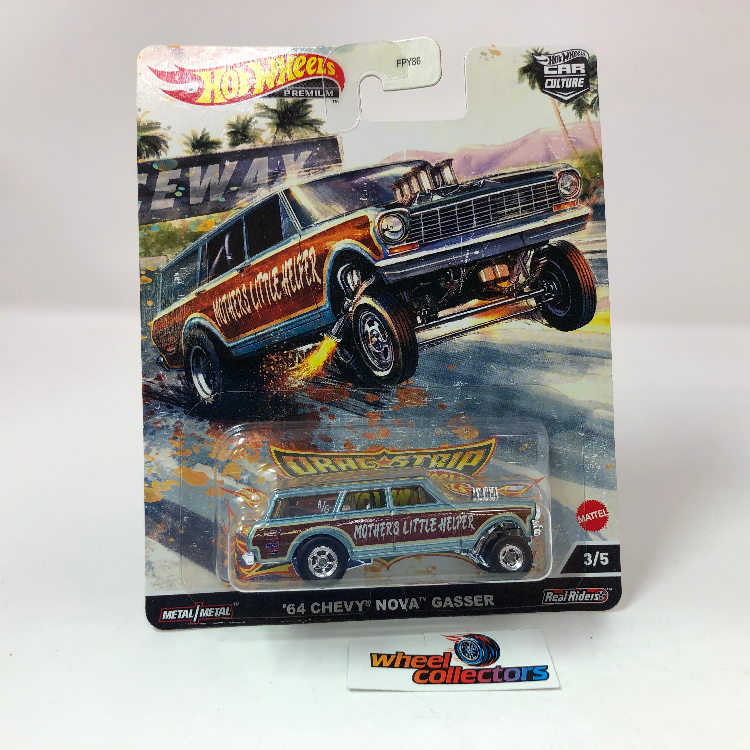 '64 Chevy Nova Gasser #3 * 2022 Hot Wheels Car Culture DRAG STRIP Case R、mySite、hgirdovlk