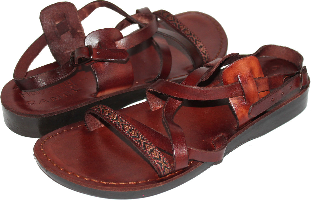 Holy Land Market Men/Women Biblical Jesus Leather/Embroidered Sandals/Slides From Jerusalem (Moses Style)、mySite、topwebapps